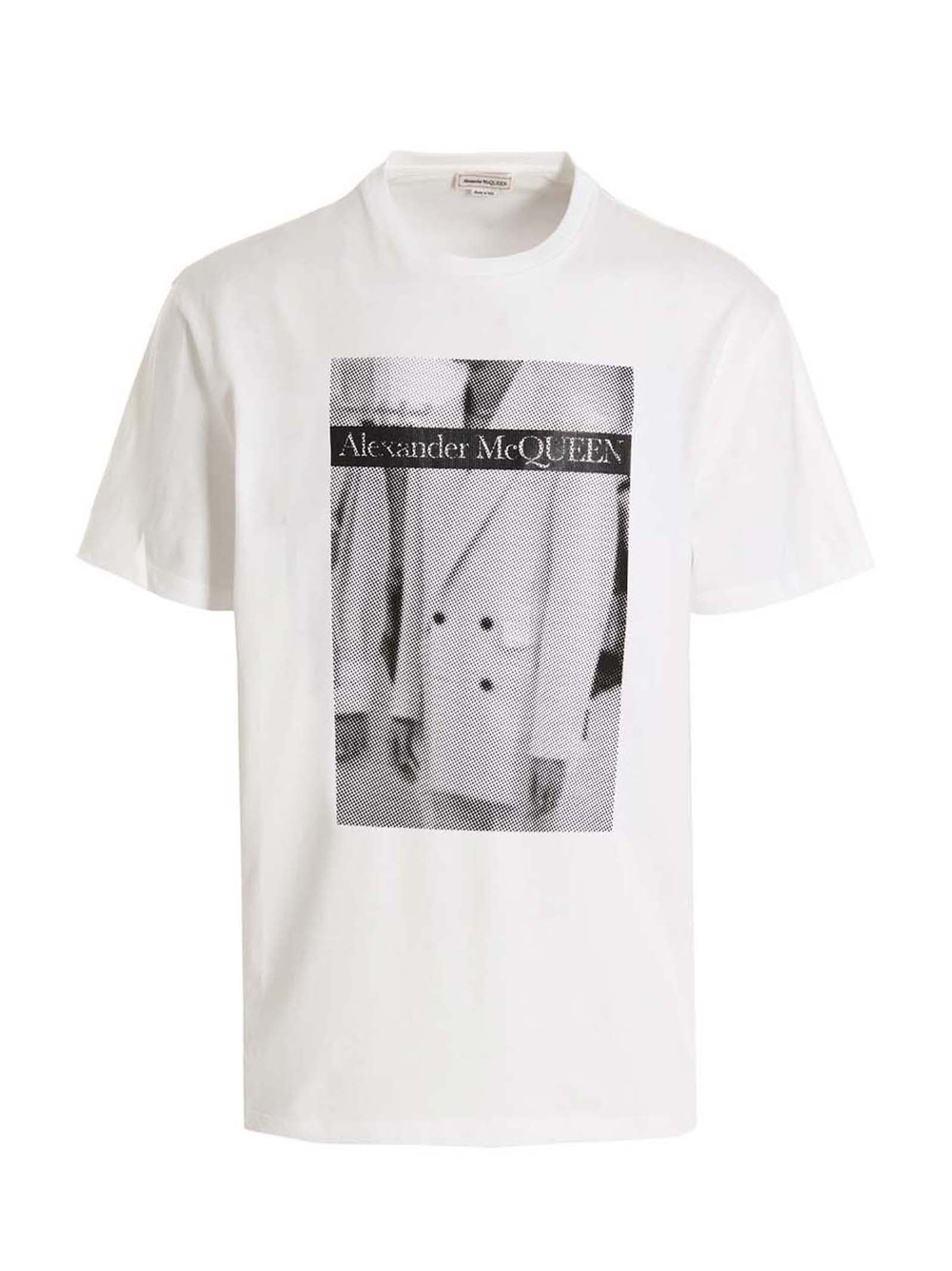 Alexander Mcqueen Printed T-shirt In White/black