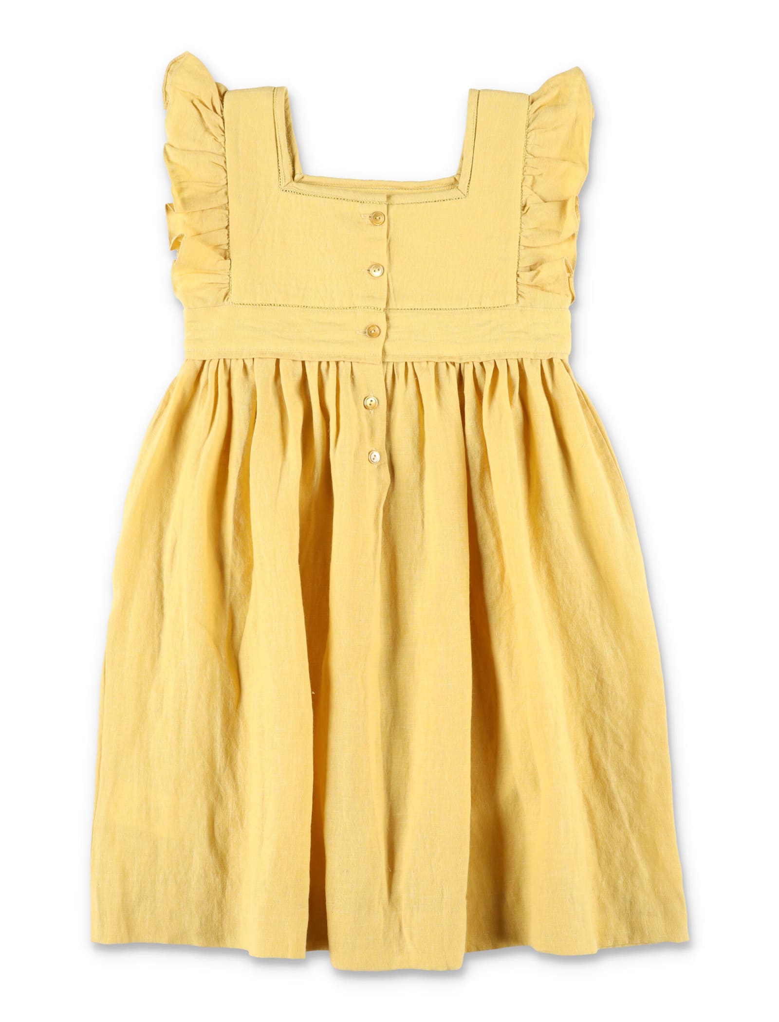 Shop Bonpoint Cassiopee Dress In Acid Yellow