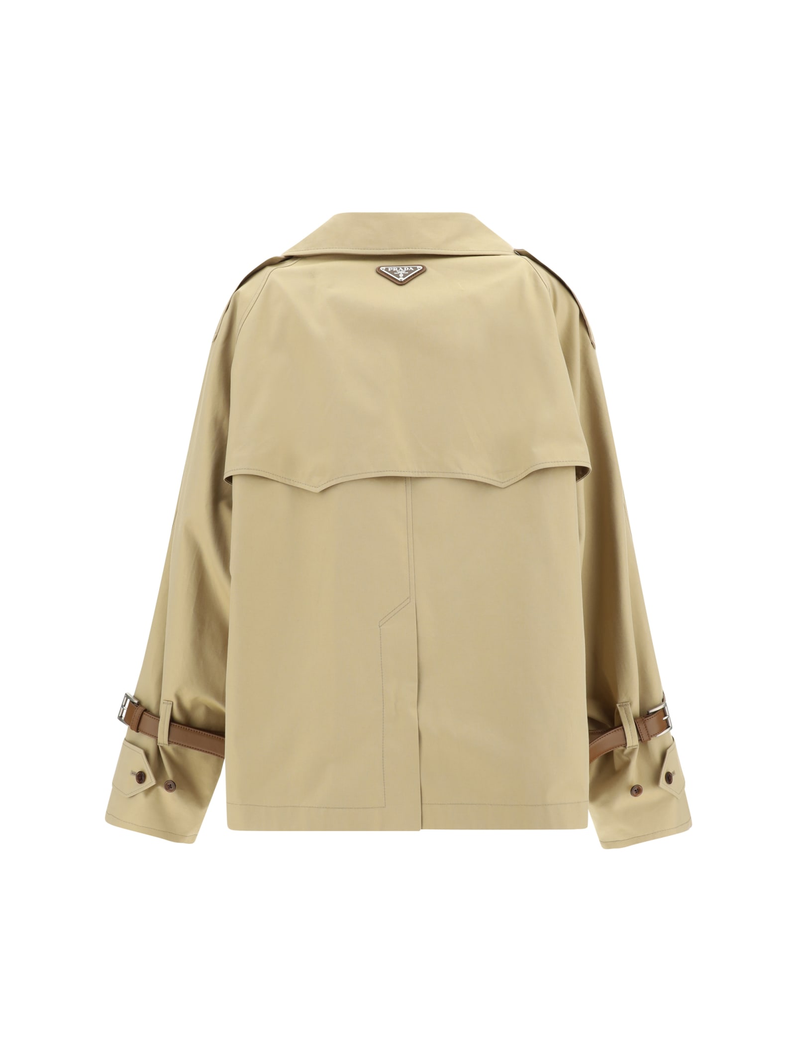 Shop Prada Trench Jacket In Miele