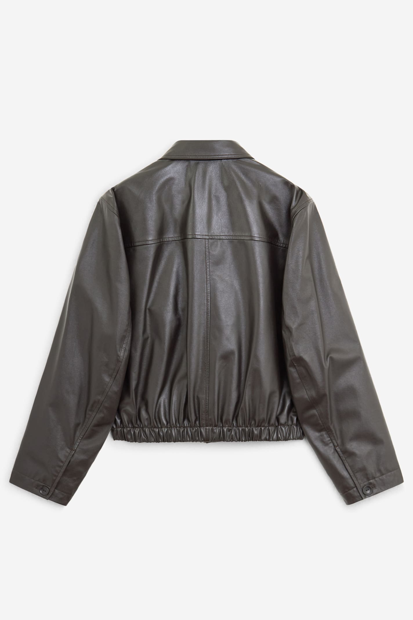 Lemaire Soft Leather Blouson Blouse In Black