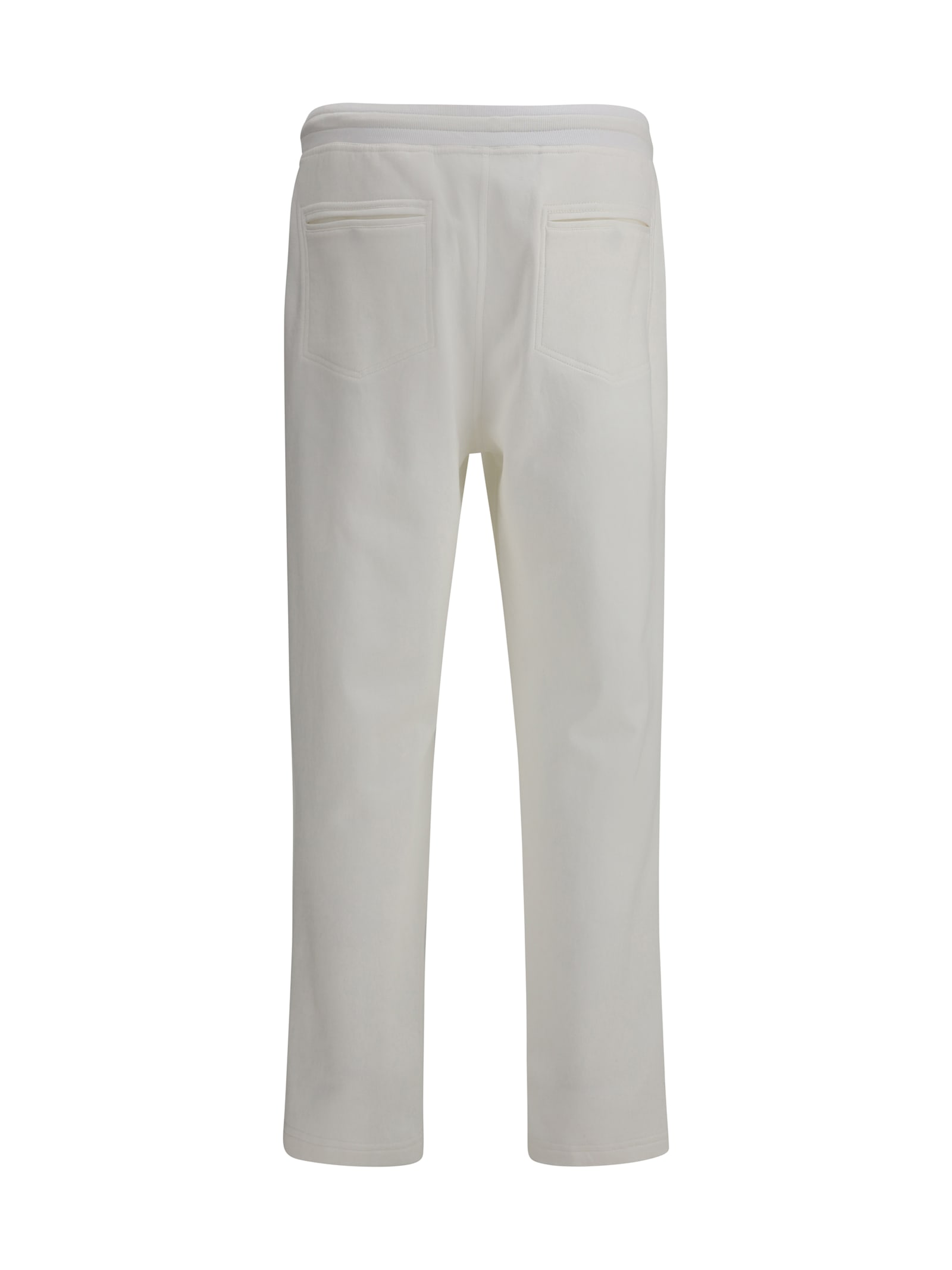 Brunello Cucinelli Men White Linen And Cotton Leisure Fit Trousers In White