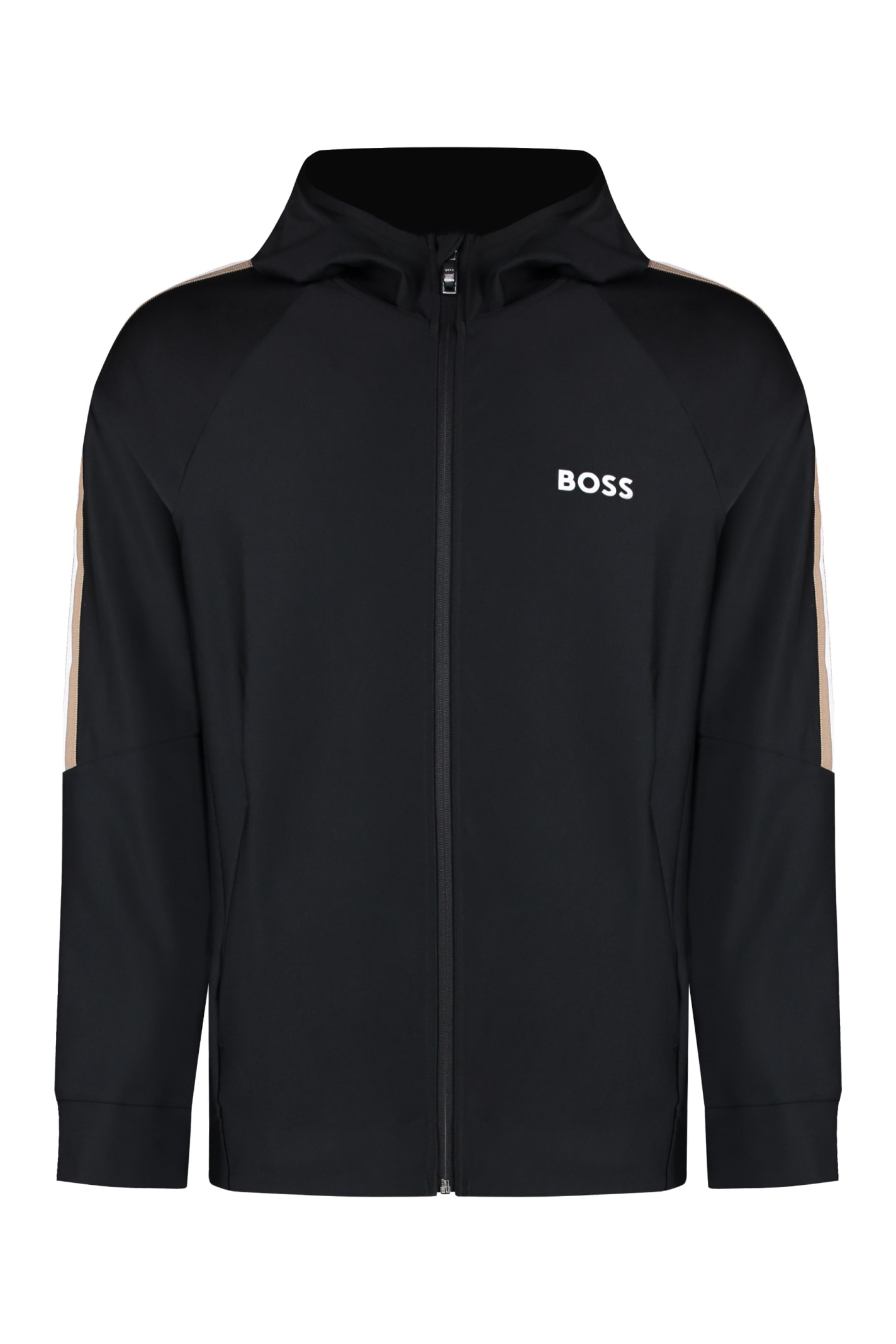 Shop Hugo Boss Boss X Matteo Berrettini - Full Zip Hoodie In Black