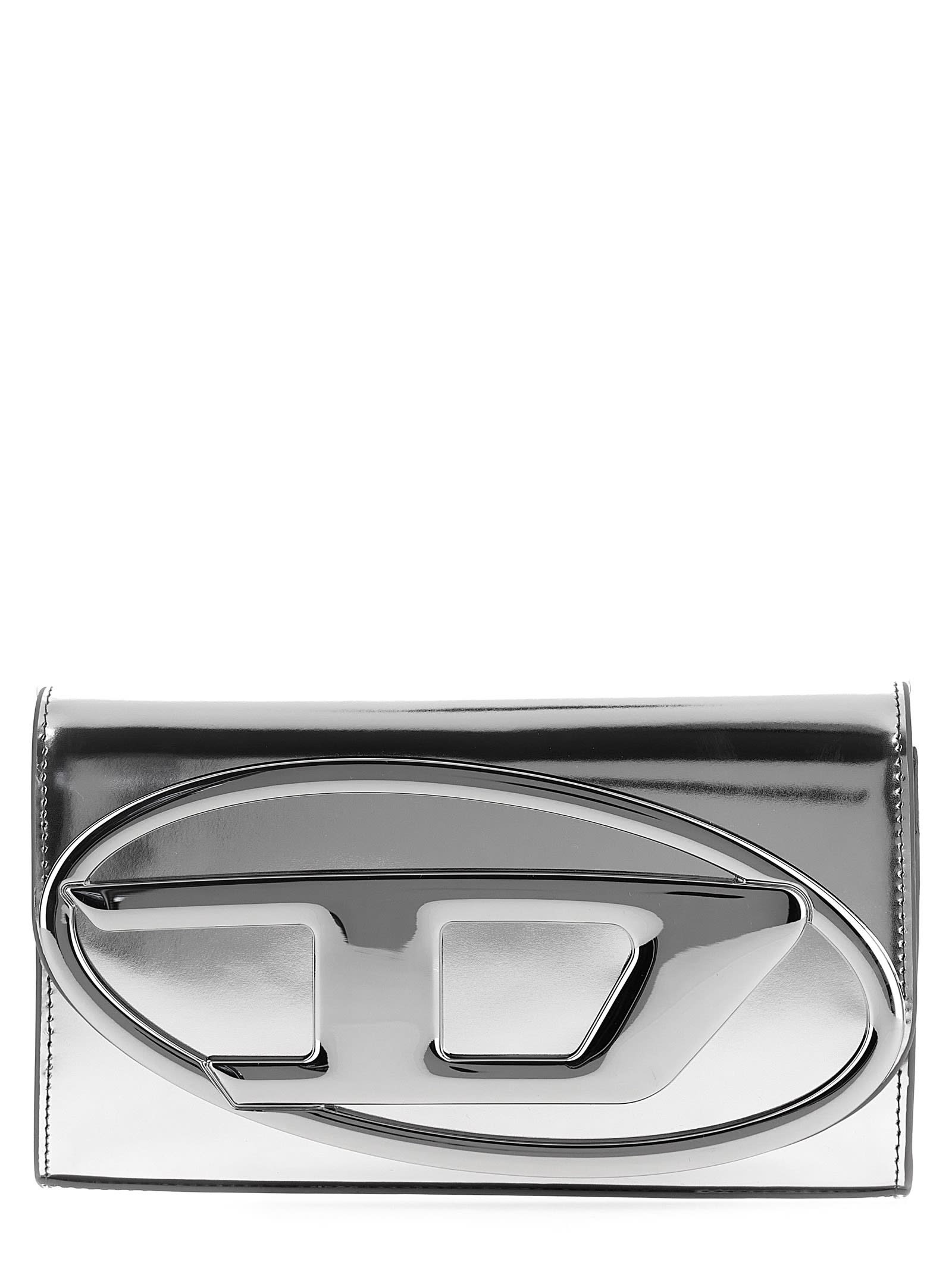 Shop Diesel 1dr Wallet Strap Wallet In Silver