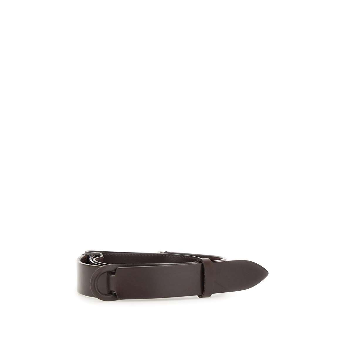 Shop Orciani Nobukle Bull Leather Belt In Brown