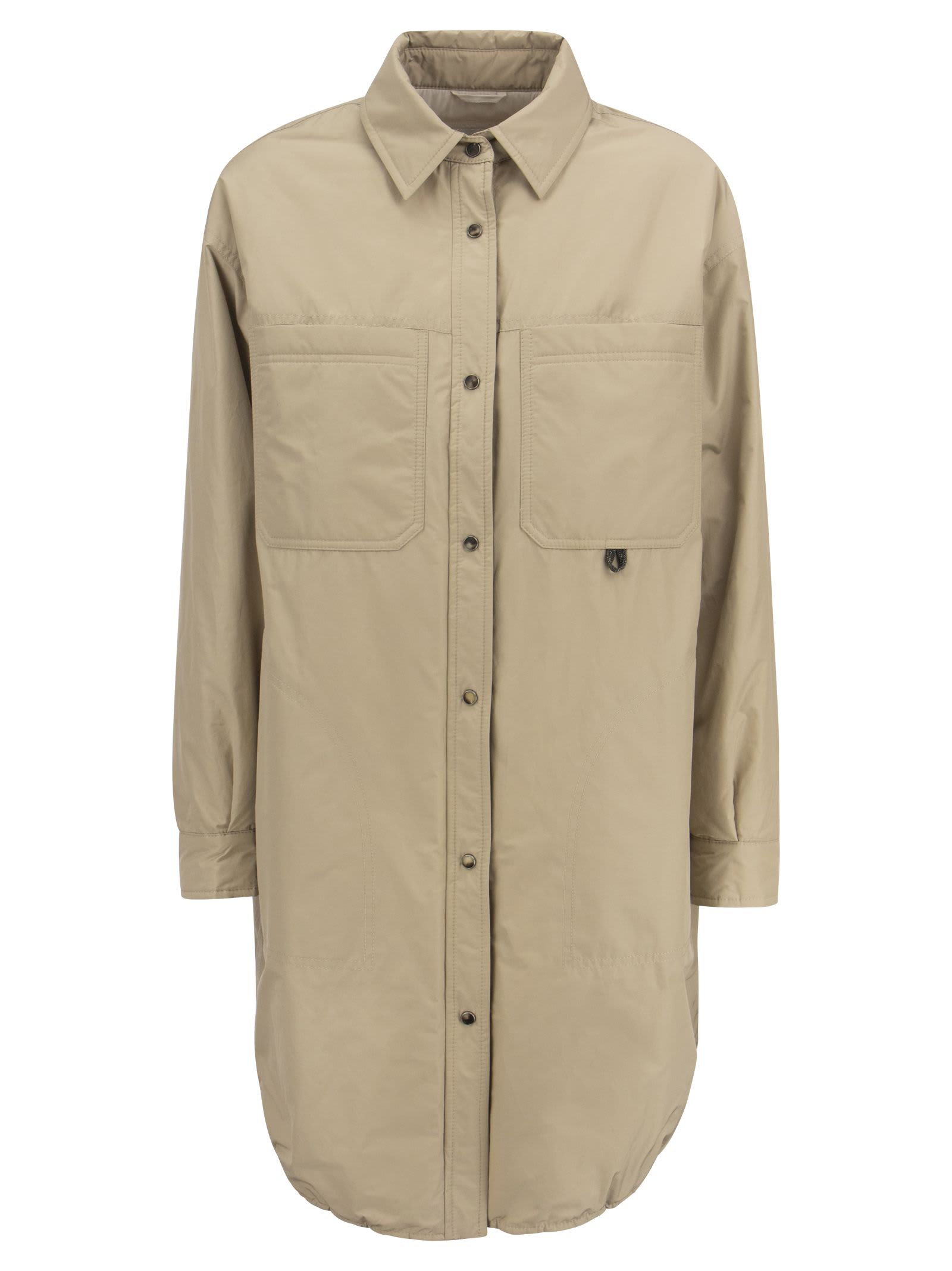 Brunello Cucinelli Outerwear In Water-repellent Taffeta With Thermore© Padding And shiny Loop