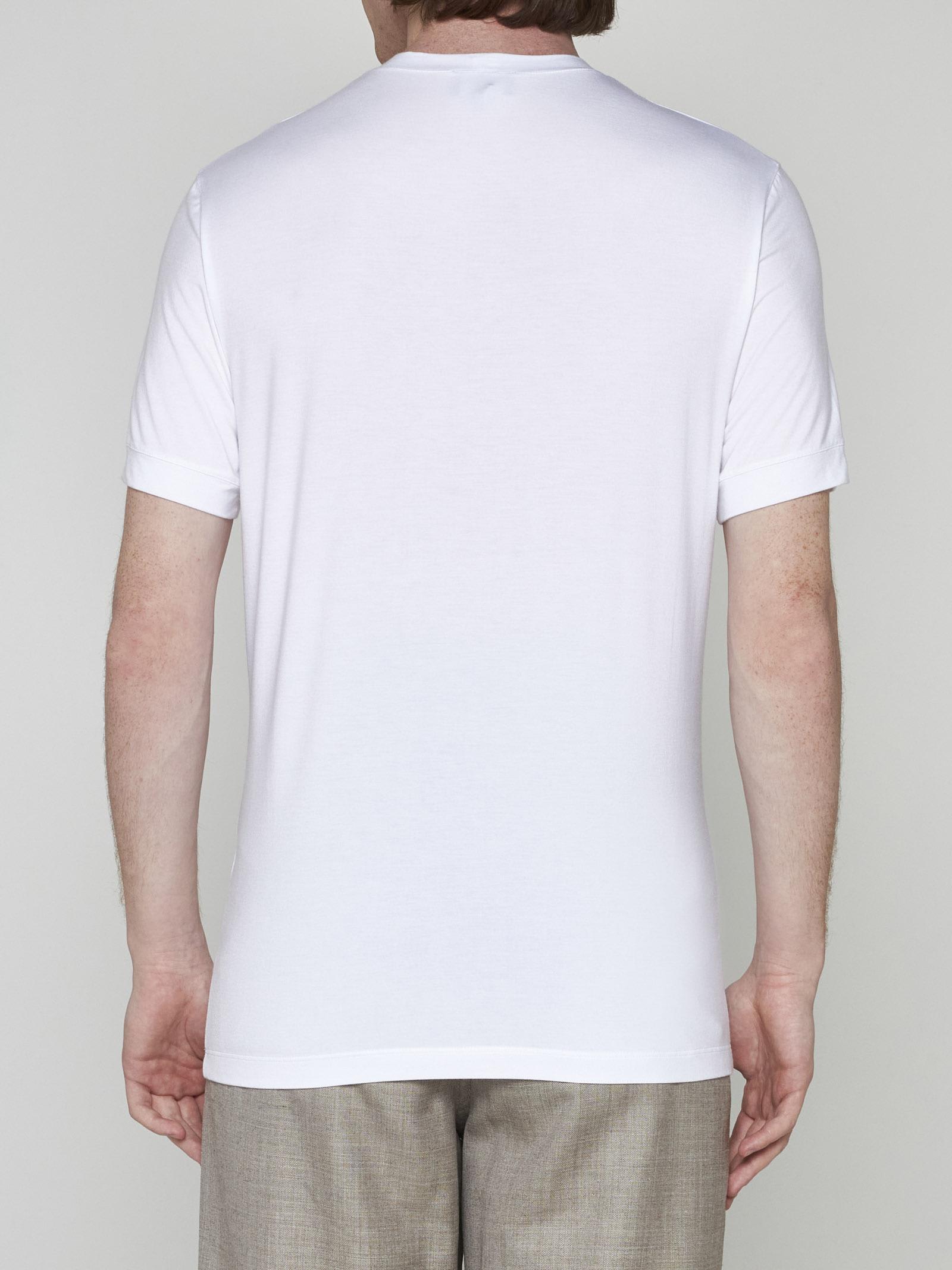 Shop Giorgio Armani Monogram Viscose T-shirt In Bianco