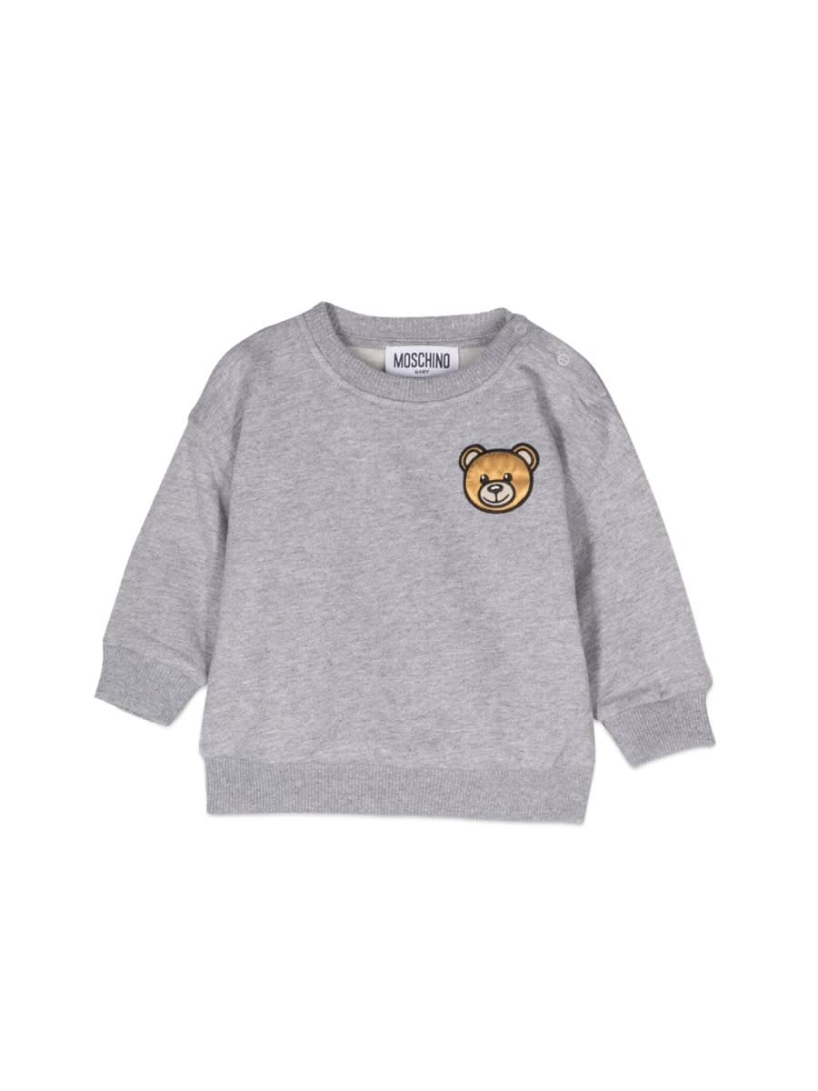 Shop Moschino Teddy Bear Crewneck Sweatshirt In Grey