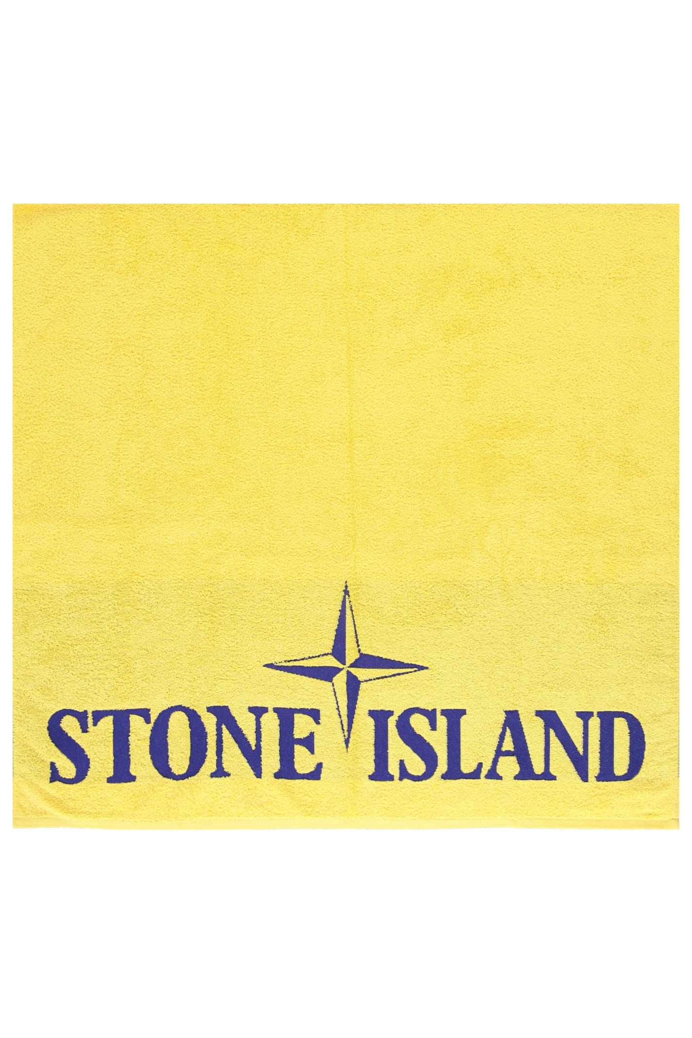 Stone Island Cotton Beach Towel In Yellow