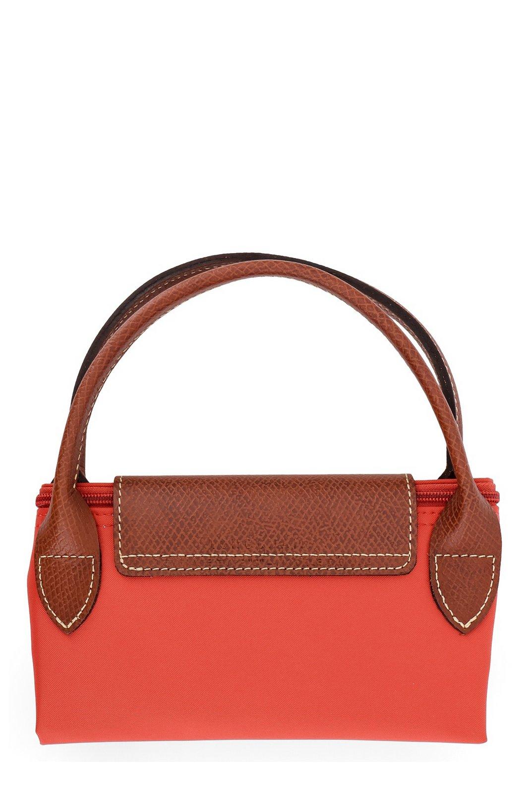 Longchamp Le Pliage Zip-up Small Tote Bag In Coral