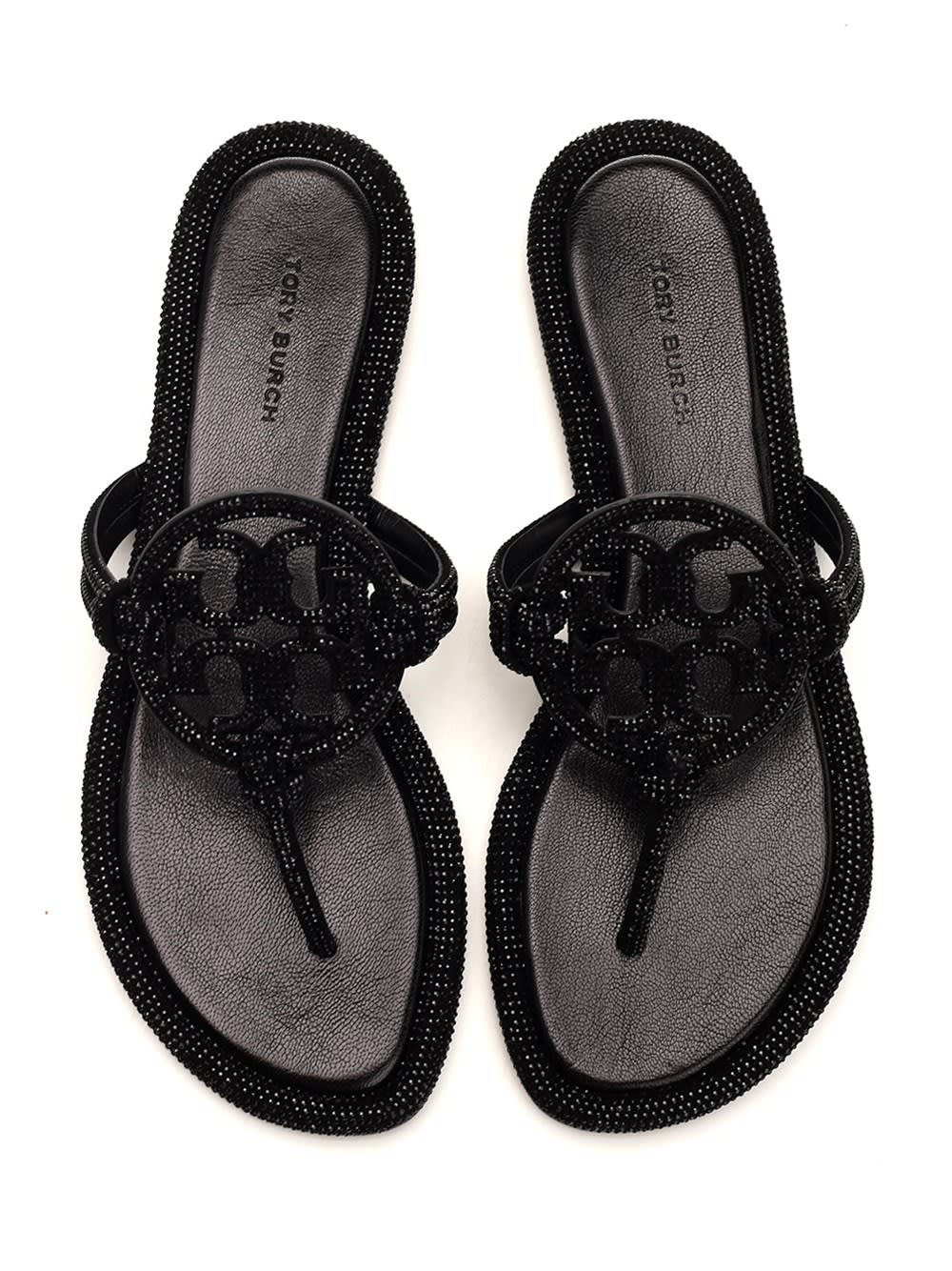Shop Tory Burch Miller Embellished Sandals In Nero