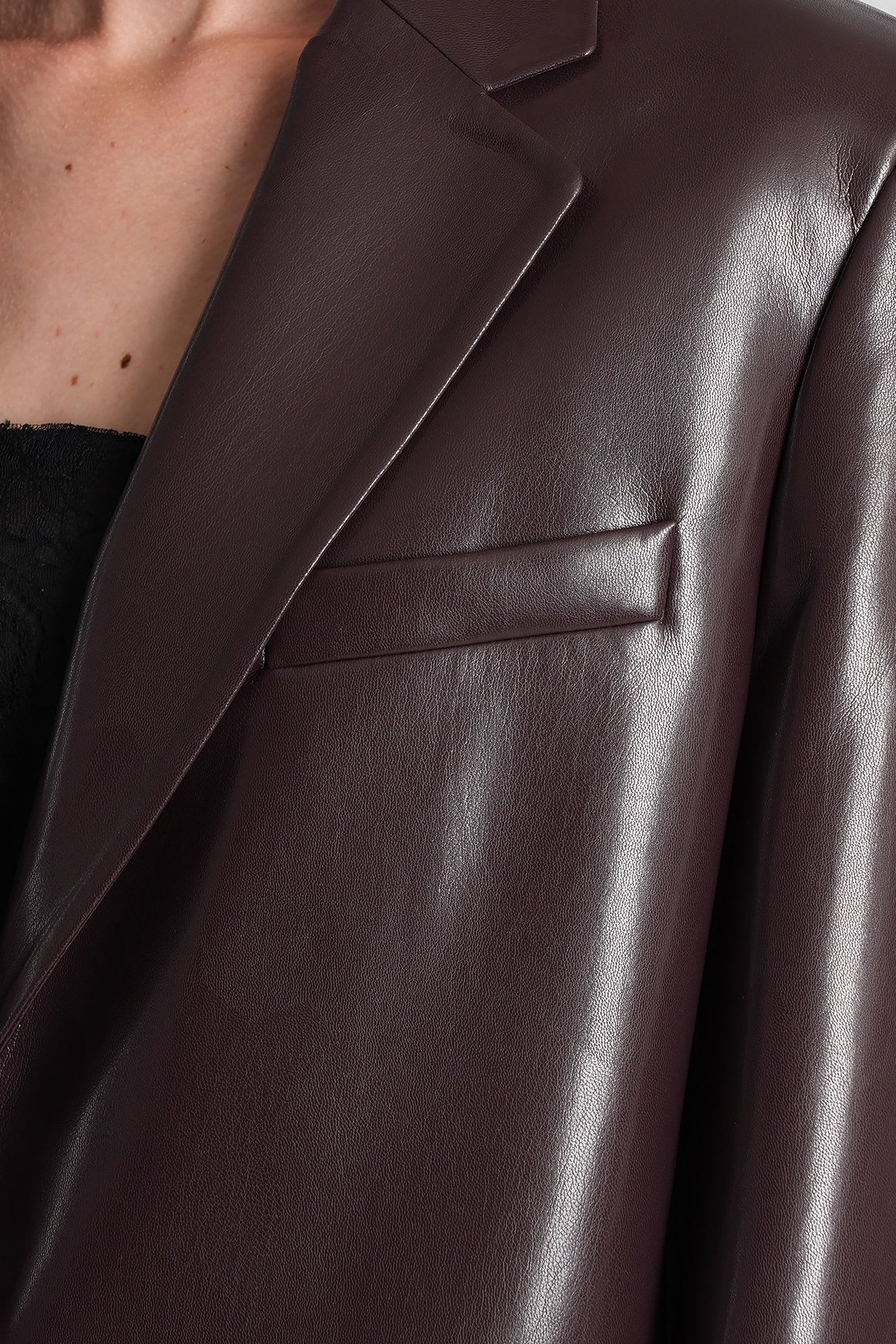The Andamane Guia Blazer In Bordeaux Polyester In Brown