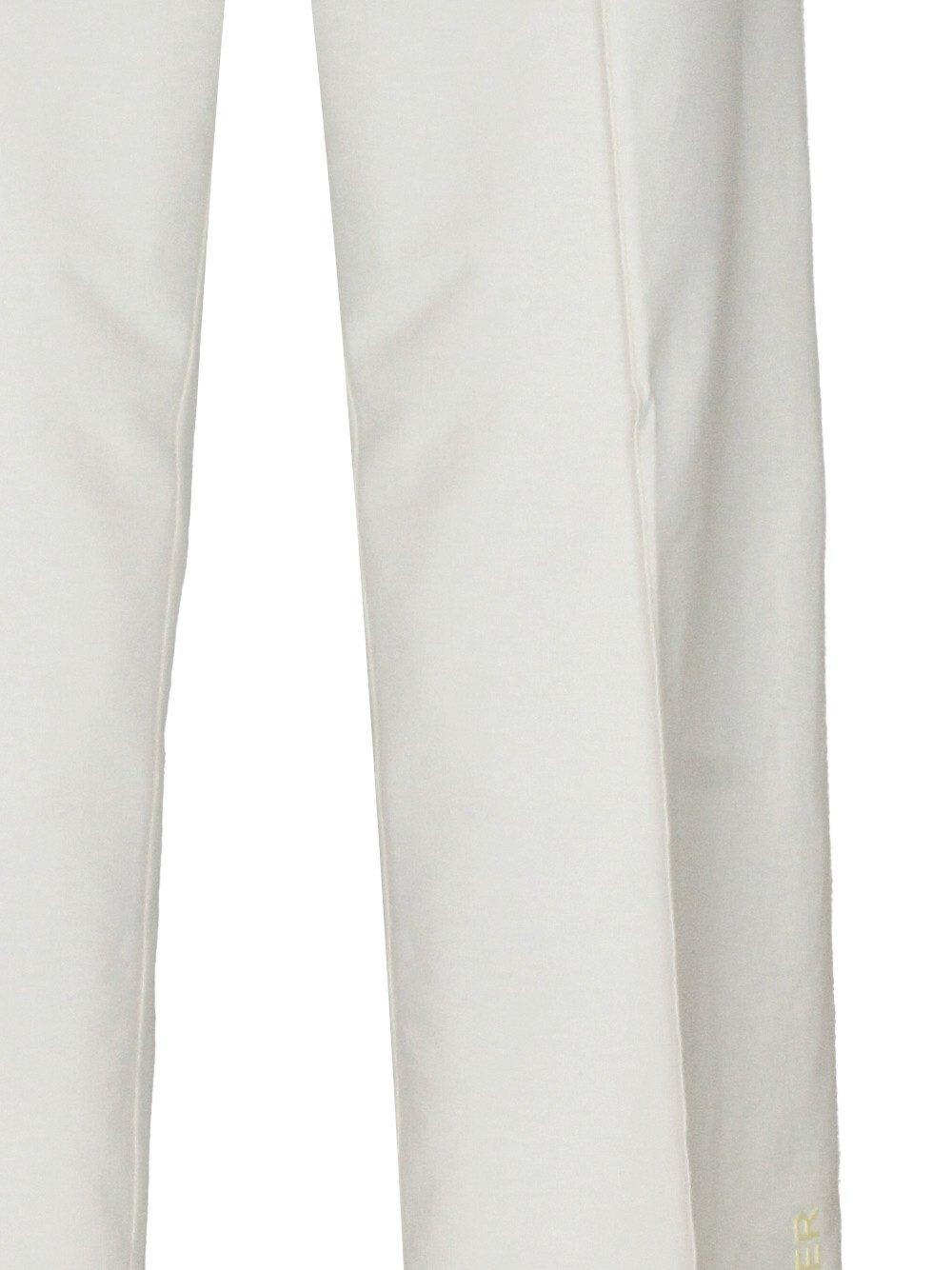 Shop Moncler Logo Embroidered Drawstring Pants In White