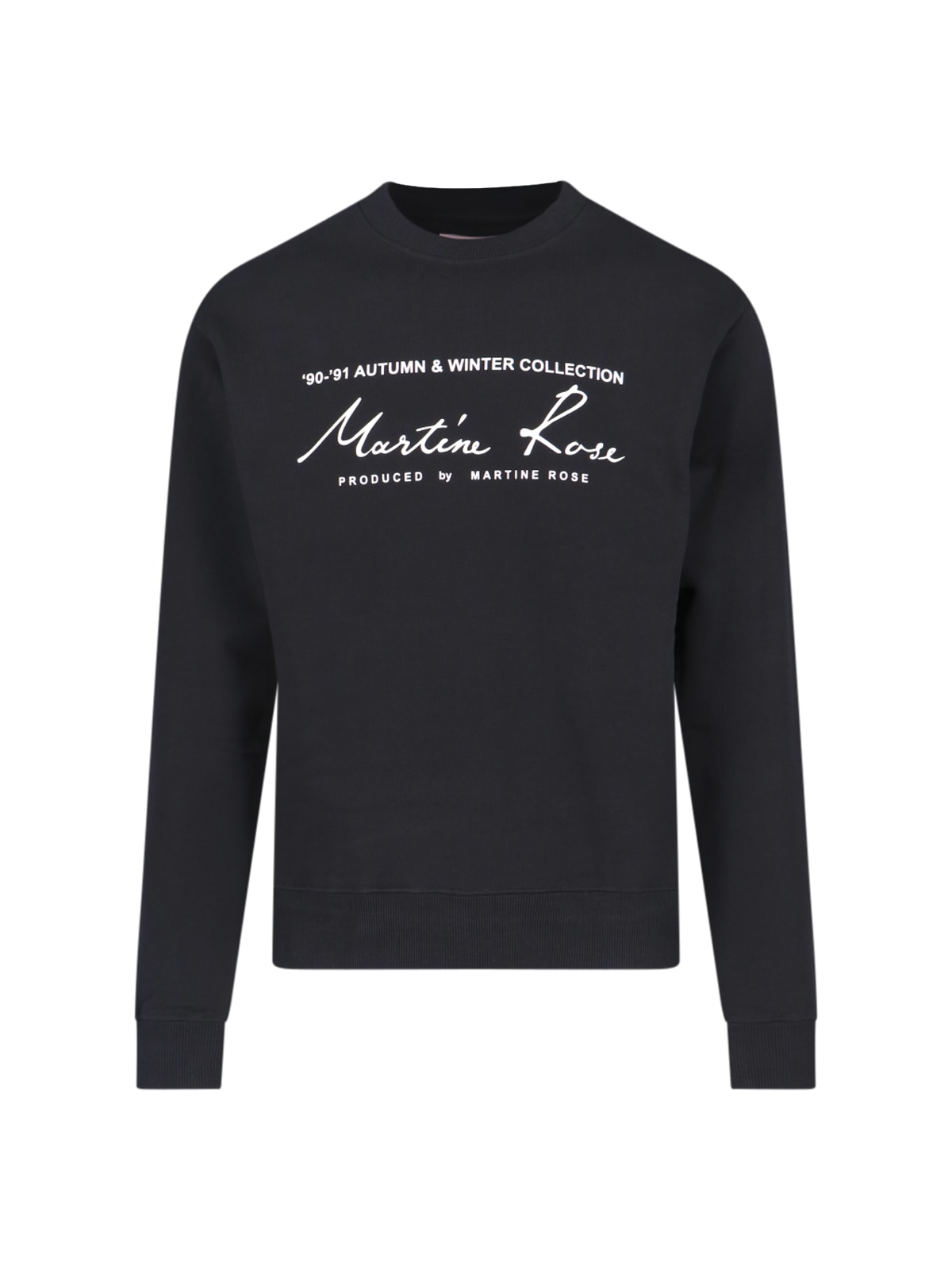 Shop Martine Rose Logo Crewneck Sweatshirt In Black