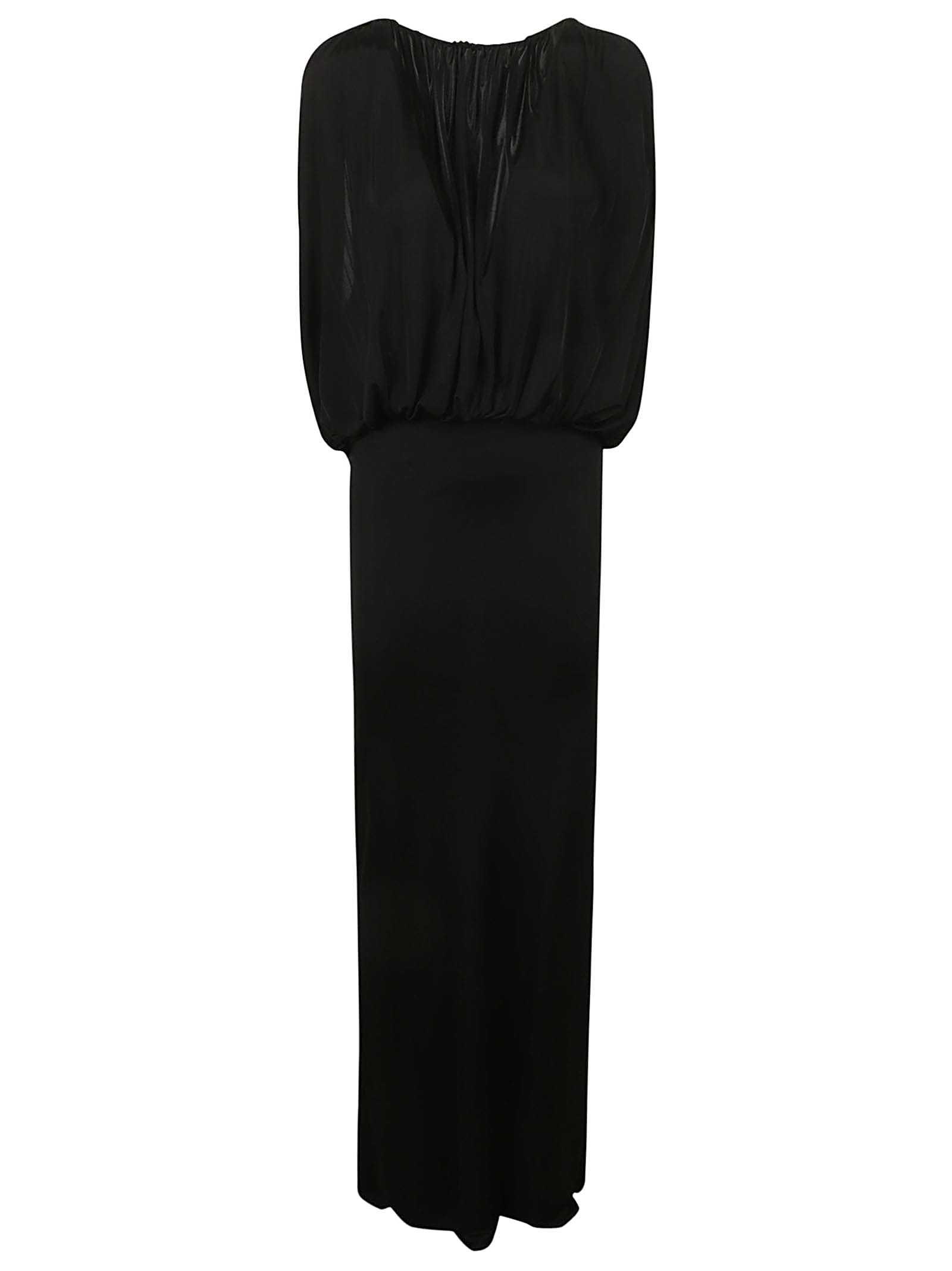 Saint Laurent Pleated Sleeveless Maxi Dress