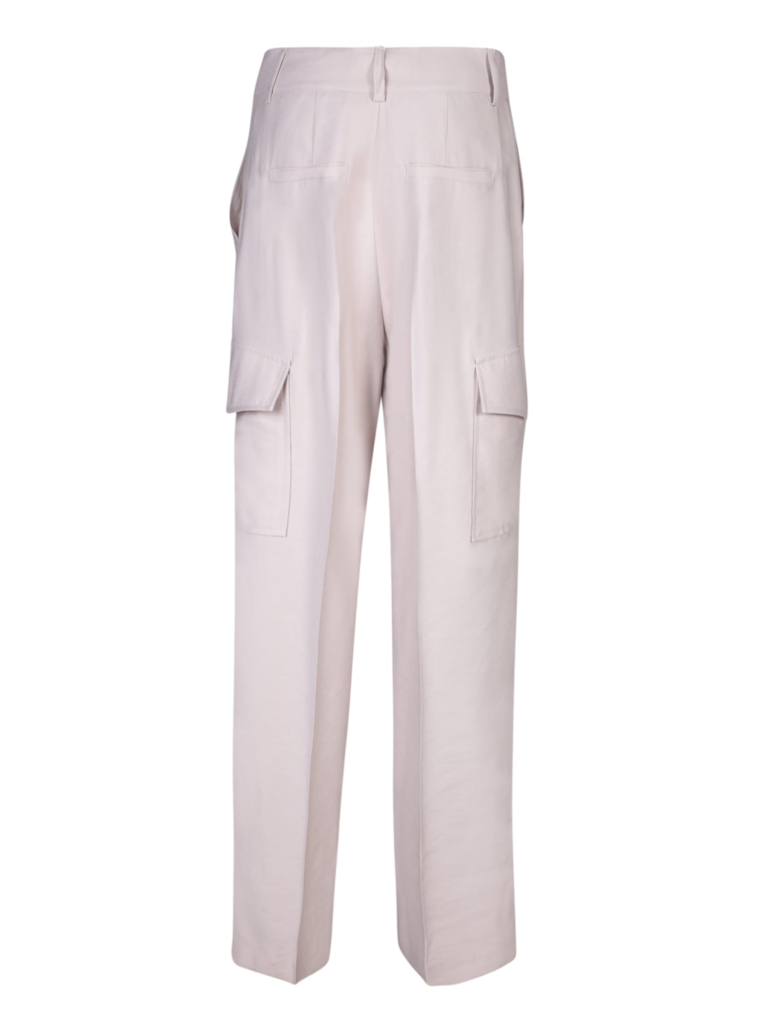 Shop Blanca Vita Taupe Twill Cargo Trousers In Beige