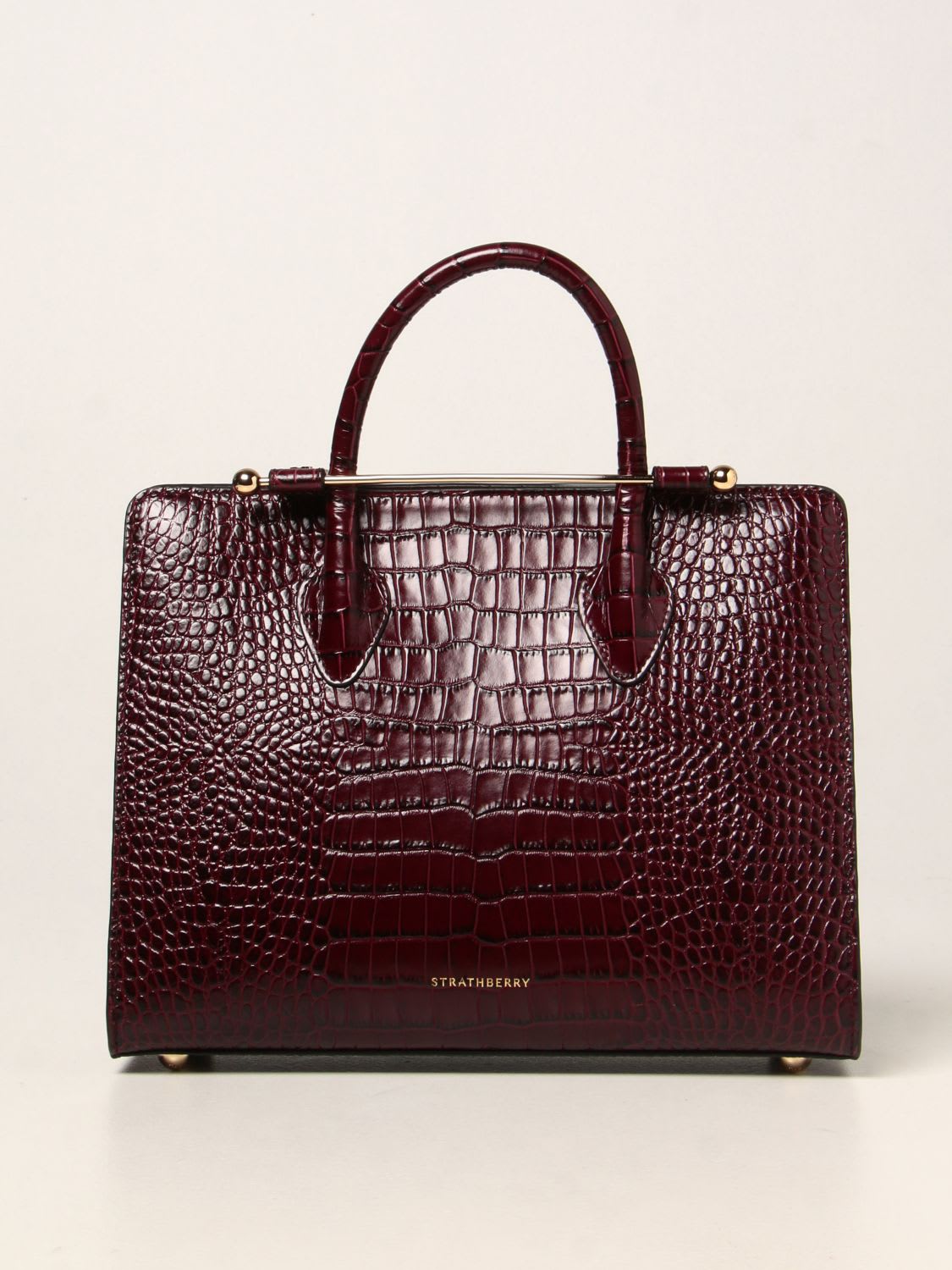 Strathberry Tote Bags Strathberry Midi Tote Bag In Crocodile Print Leather