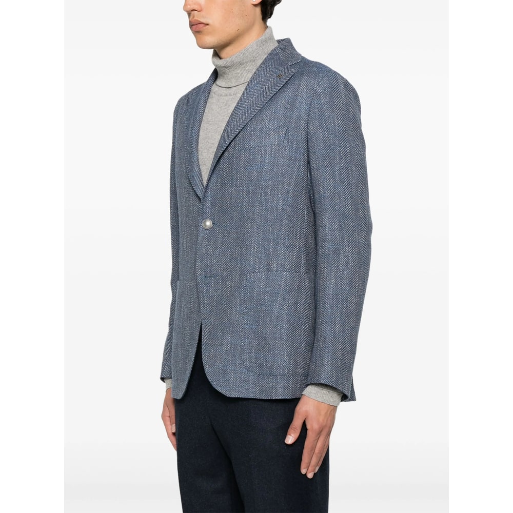 Tagliatore Long Sleeve Casual Jacket In Gray
