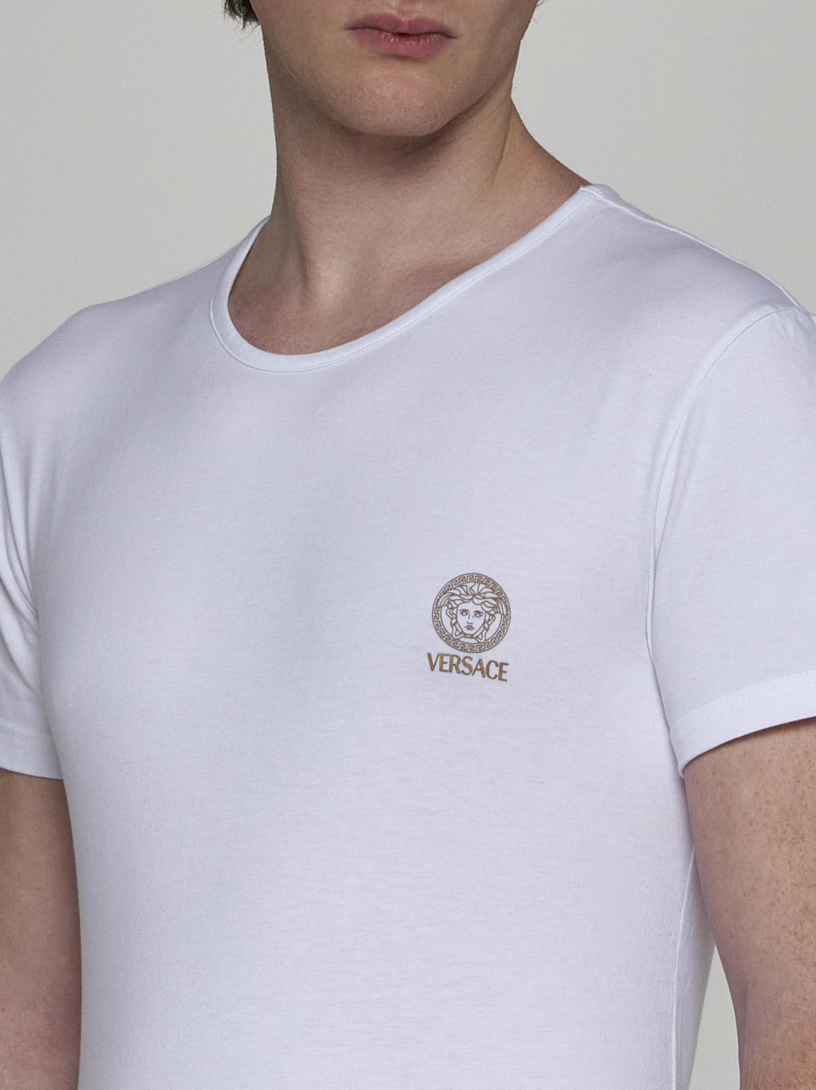 Shop Versace Cotton T-shirt Bi-pack In White