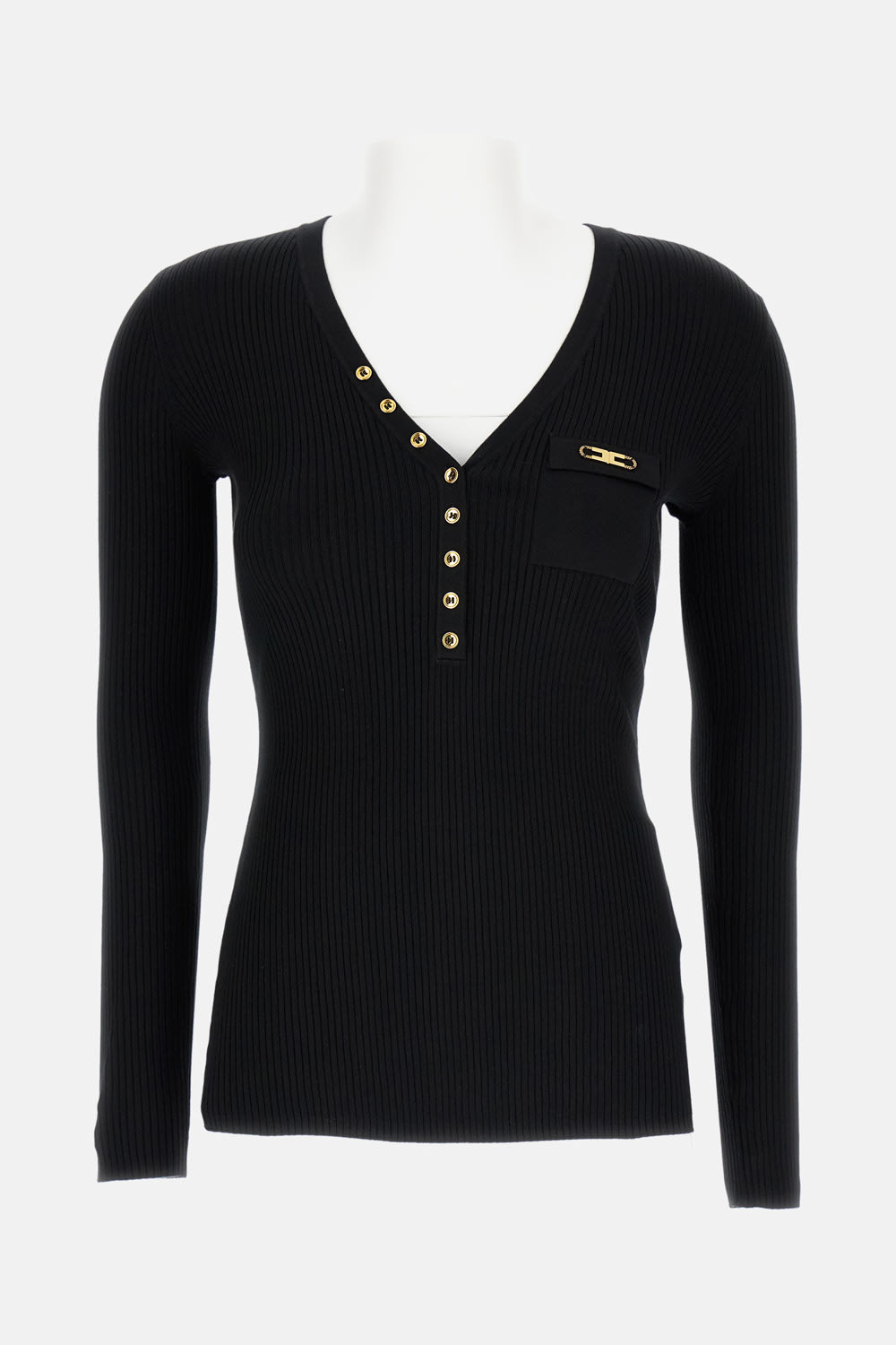 Elisabetta Franchi Knitted Sweater In Black