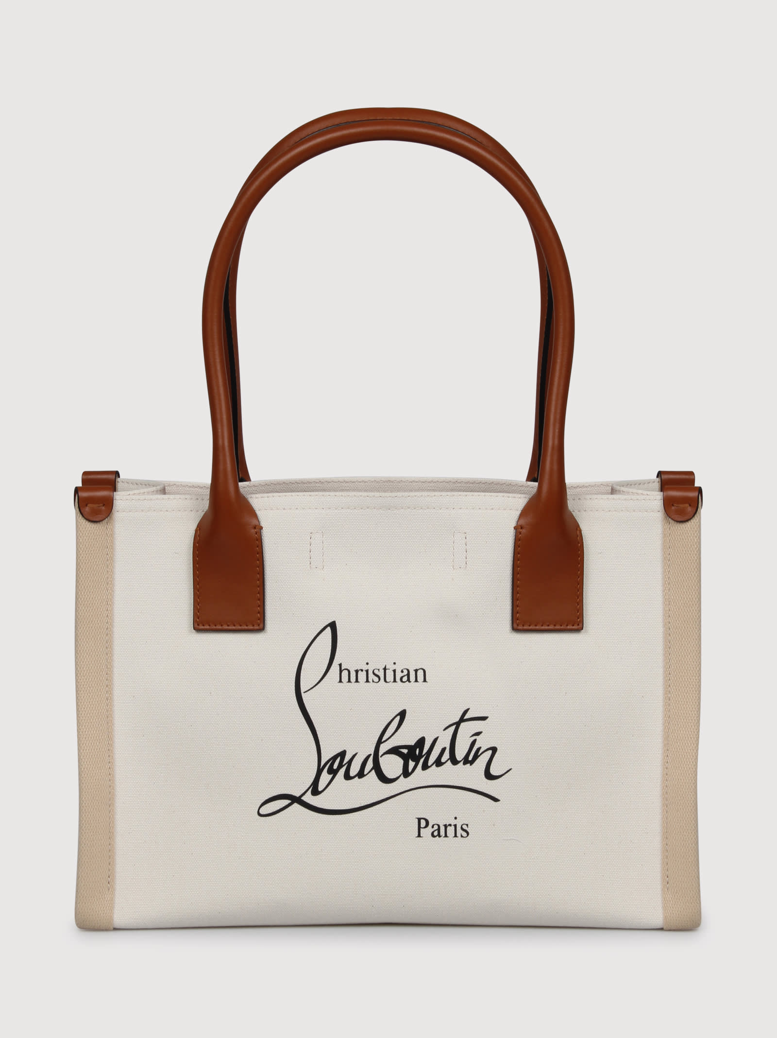 Shop Christian Louboutin Nastroloubi Canvas Tote In Nude & Neutrals