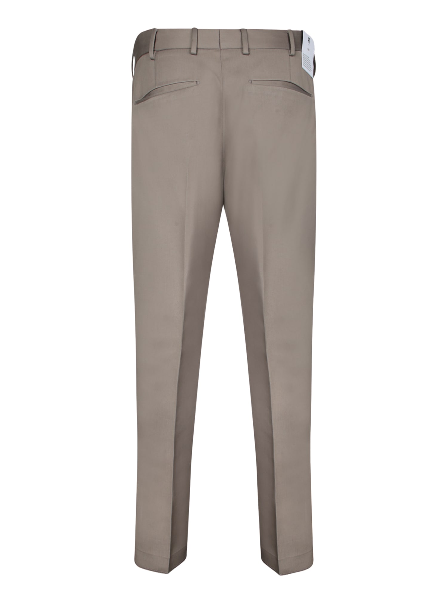 Pt Torino Tailored Beige Trousers With Practical Pockets