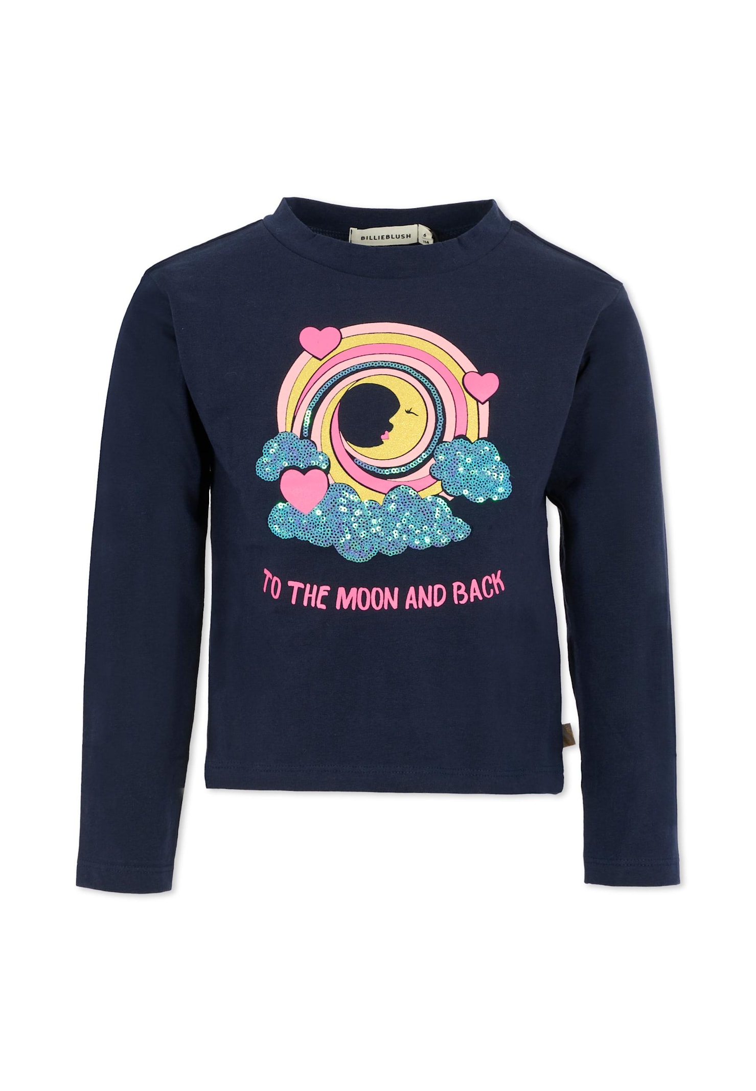 Billieblush Blue T-shirt For Girl With Moon In Blue