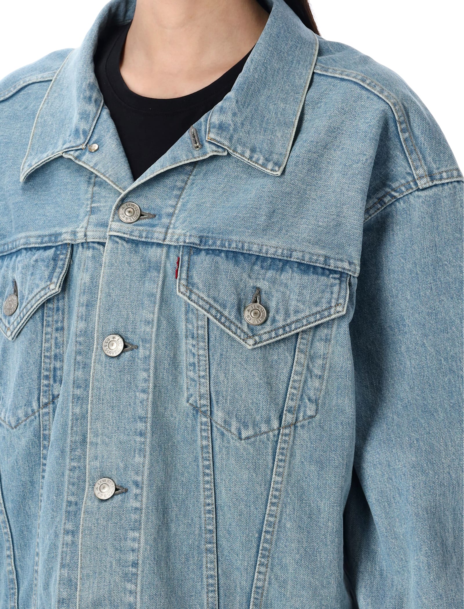 Junya Watanabe Oversized Denim Jacket Long Sleeves In Blue