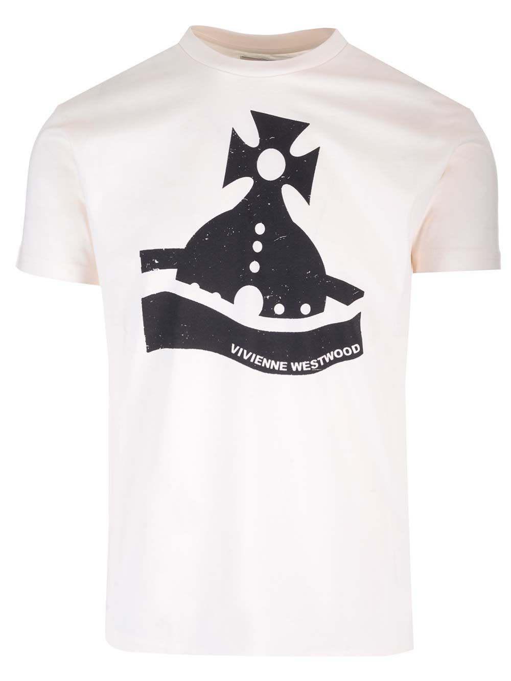 Shop Vivienne Westwood Sunken Orb T-shirt In White