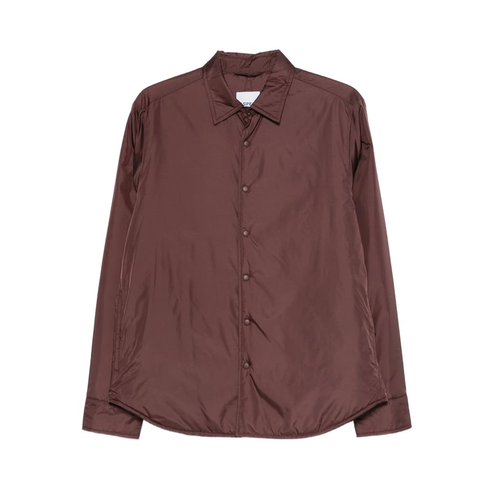 Aspesi Long Sleeve Shirt Jacket In Brown