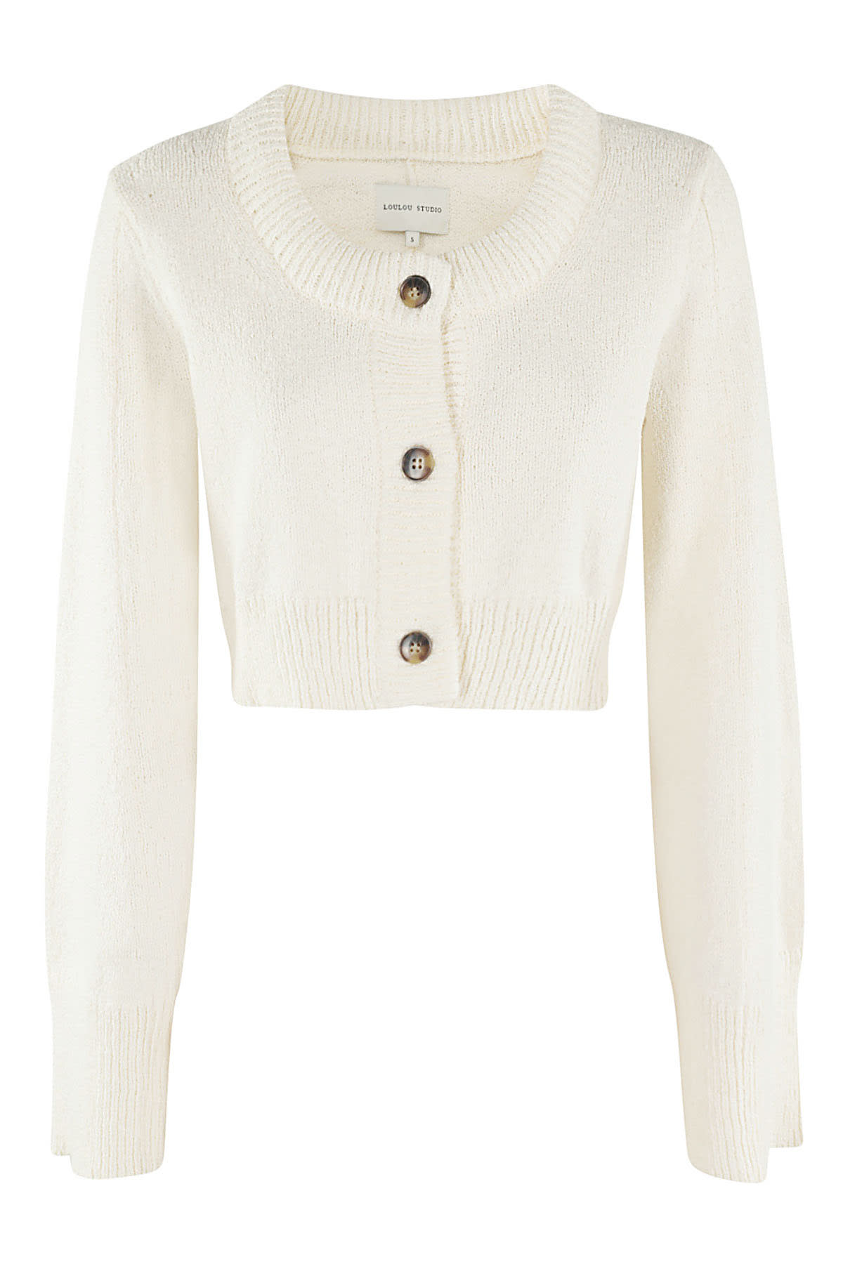 Shop Loulou Studio Cardigan In Rice Ivory