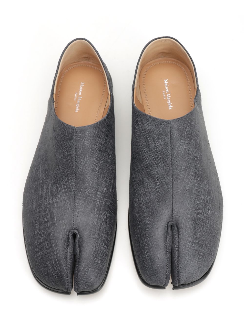 Maison Margiela Tabi Grey Branded Leather Slip On