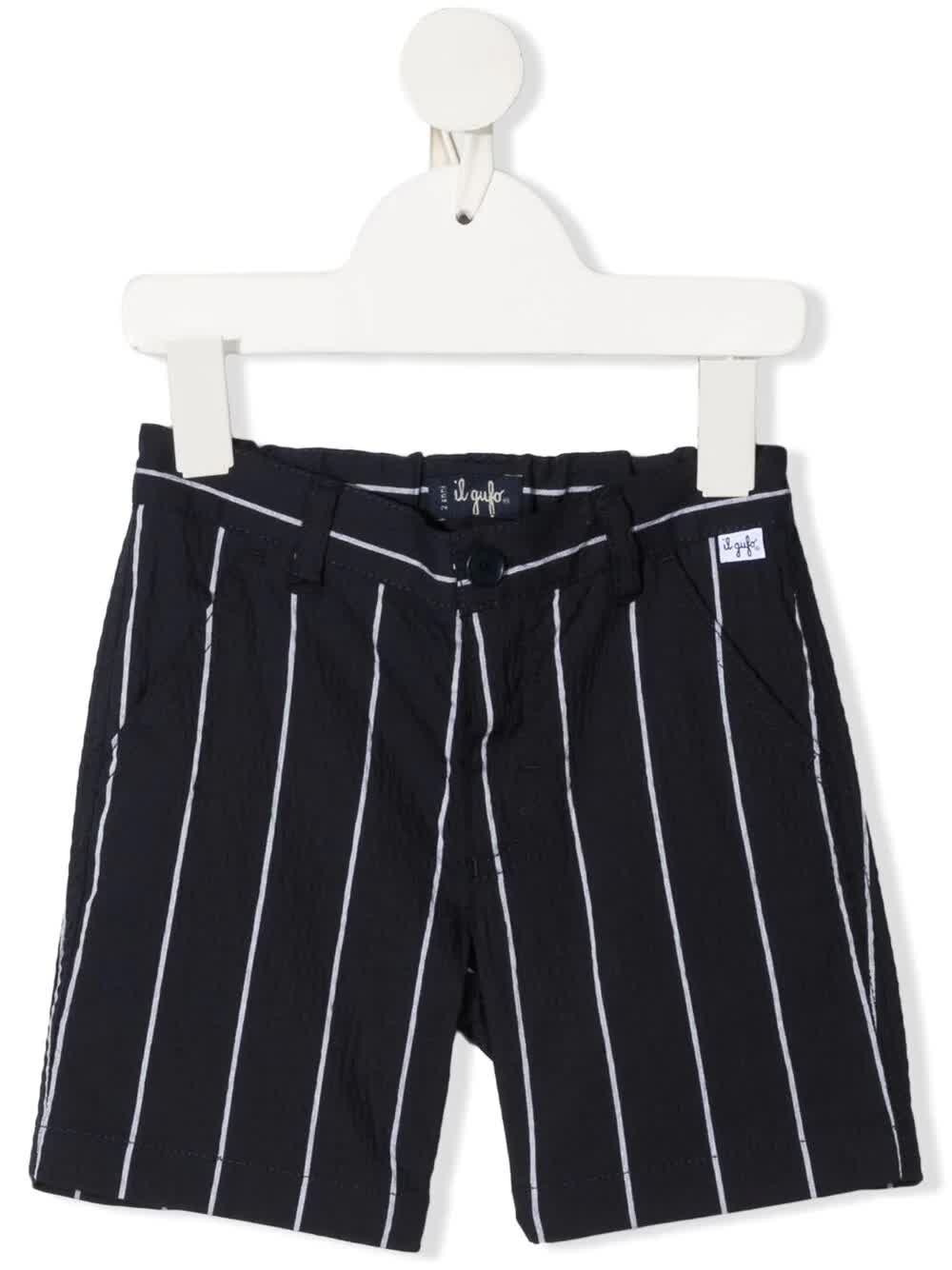 Il Gufo Striped Cotton Shorts