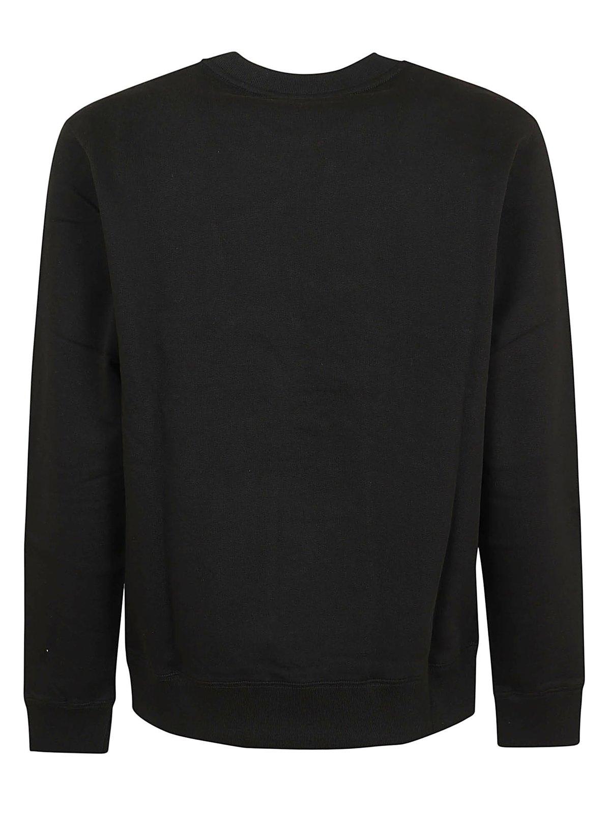 Shop Kenzo Drawn Varsity Crewneck Sweatshirt In Black