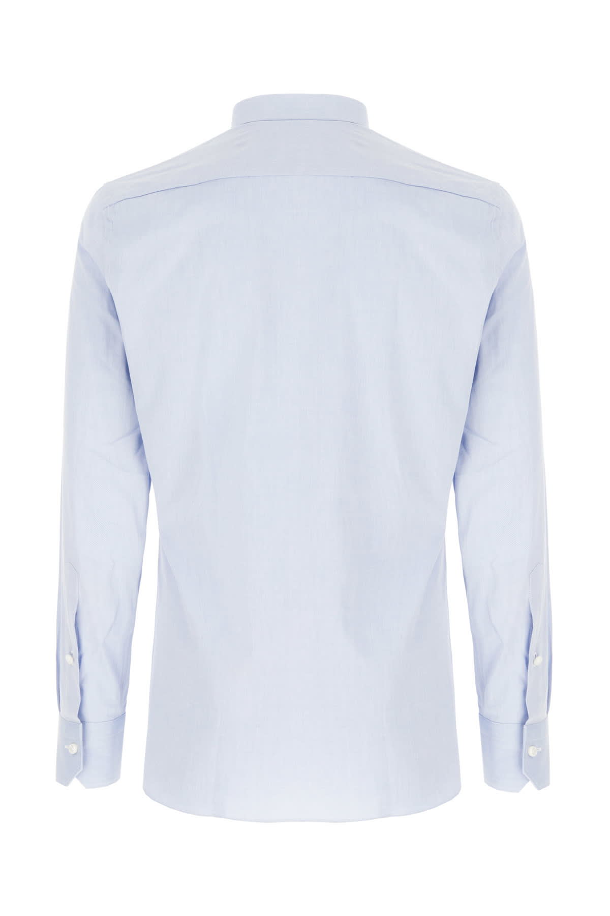 Shop Zegna Light-blue Stretch Oxford Shirt In Light Blue