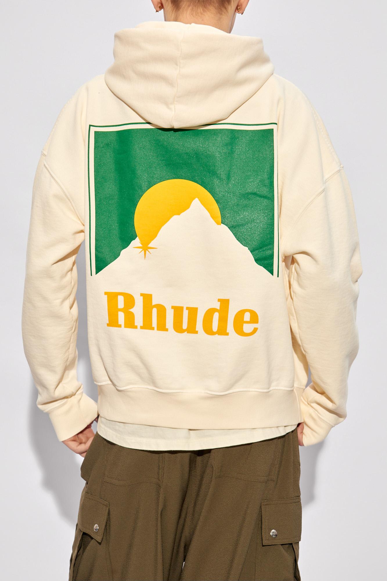Shop Rhude Hoodie With Logo In White