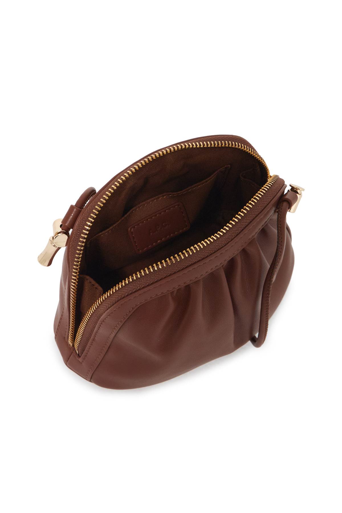 Shop Apc Mini Ninon Shoulder Bag With Strap In Noisette (brown)