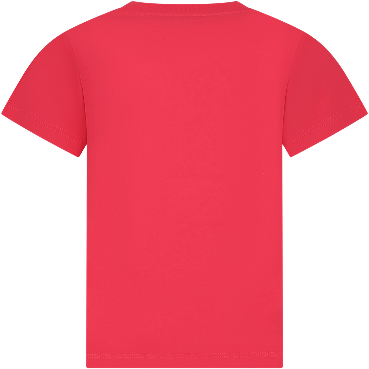 Shop Balmain Fuchsia T-shirt For Girl With Logo And Rhinestones