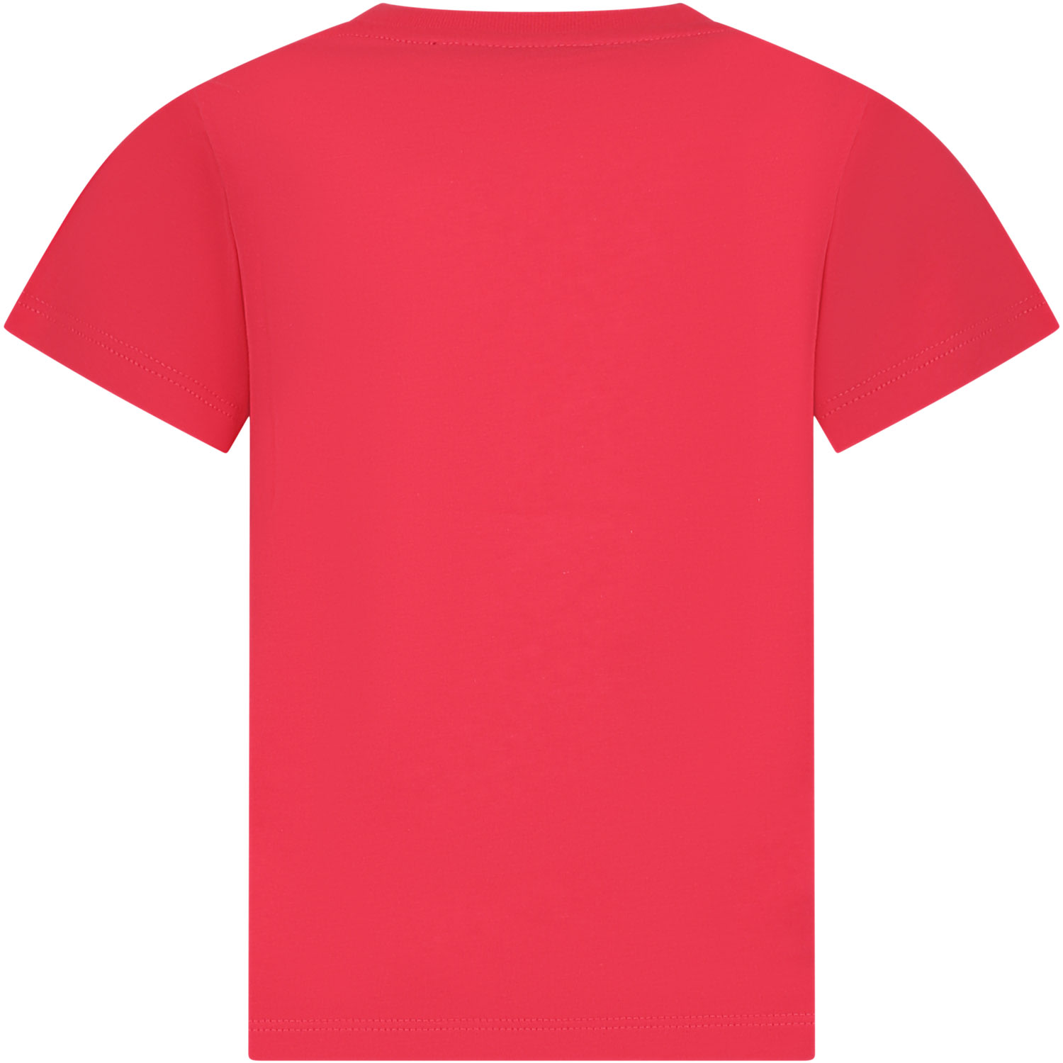 Balmain Fuchsia T-shirt For Girl With Logo And Rhinestones In Fuchsia