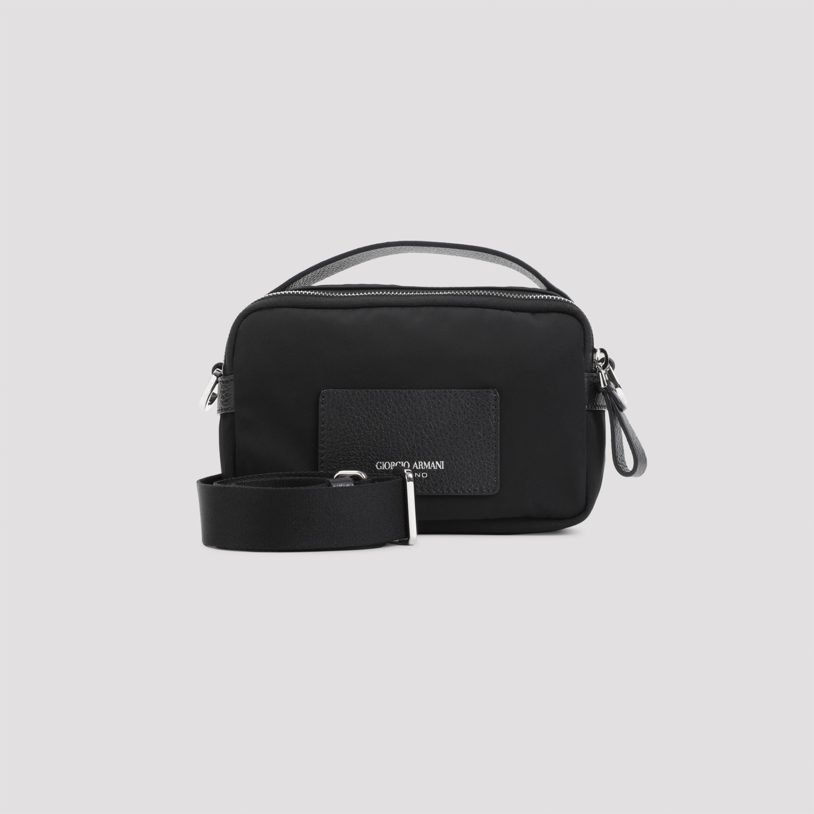 Shop Giorgio Armani Box Bag In Nero