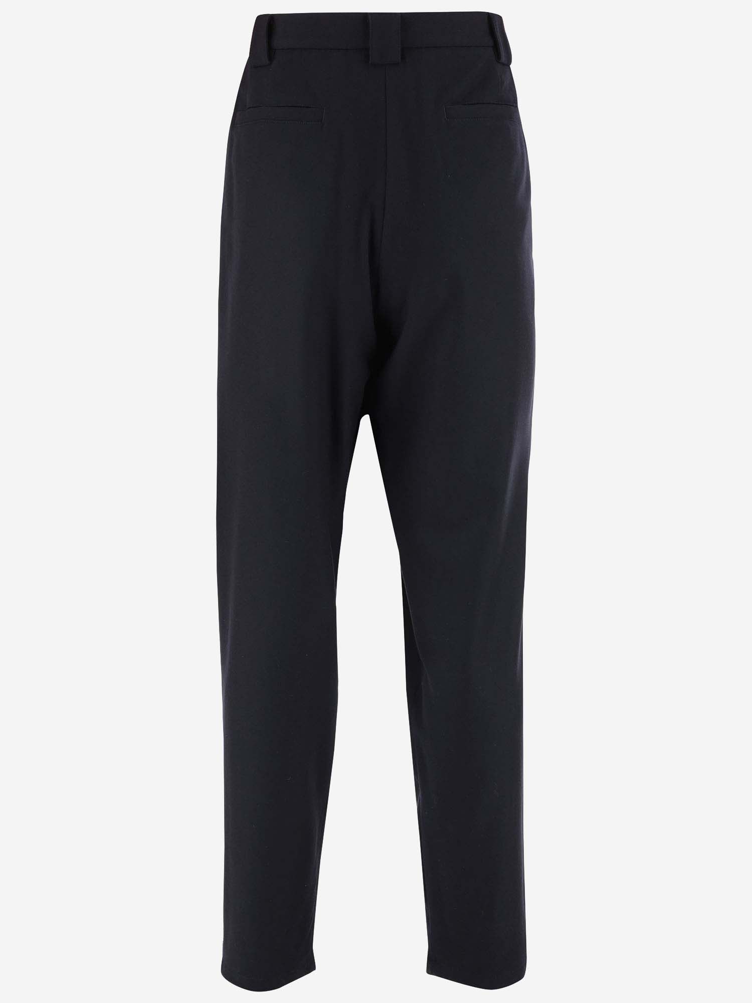 Shop Giorgio Armani Cotton Pants In Black