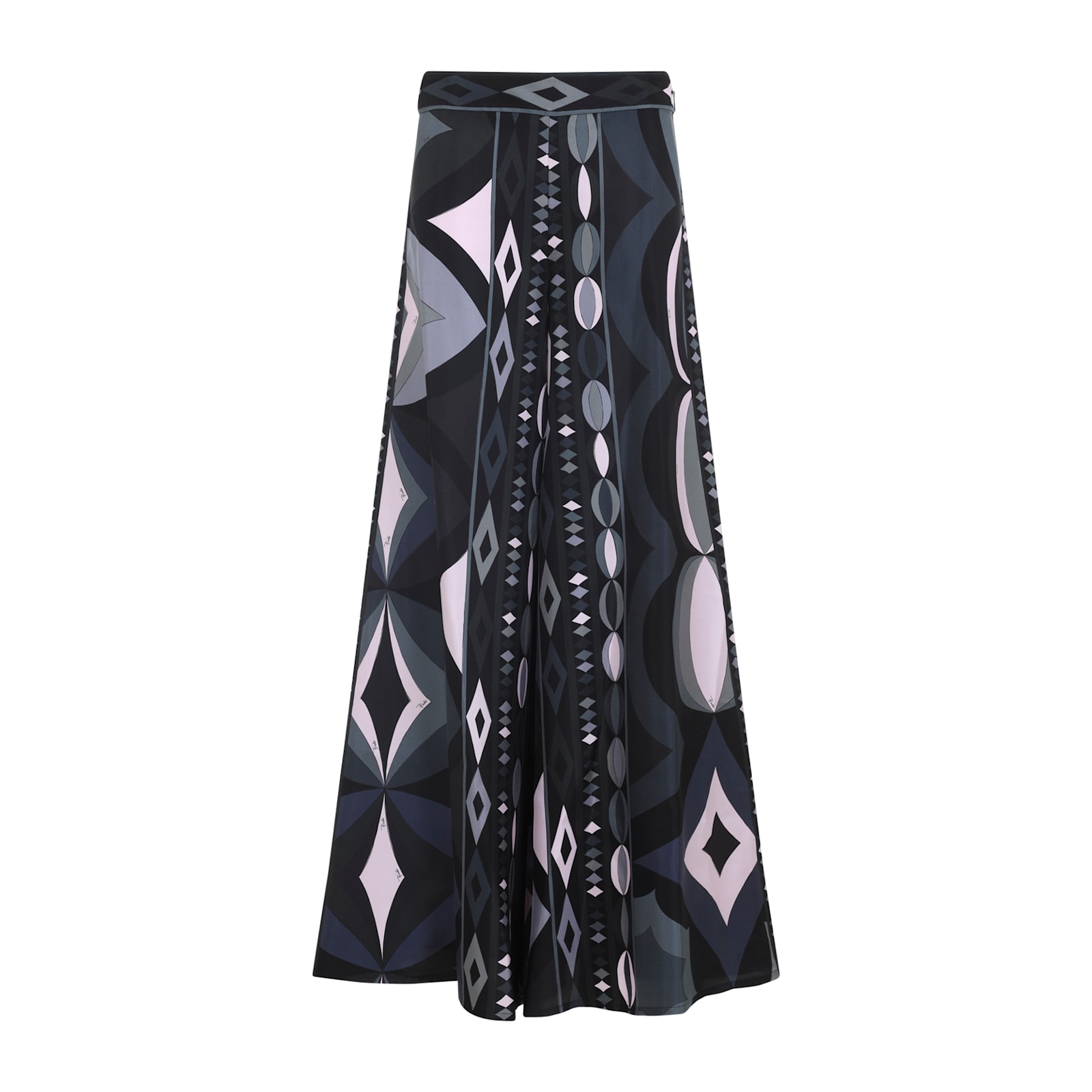 Pucci Geometric High Waist Wide Leg Trousers In Blue