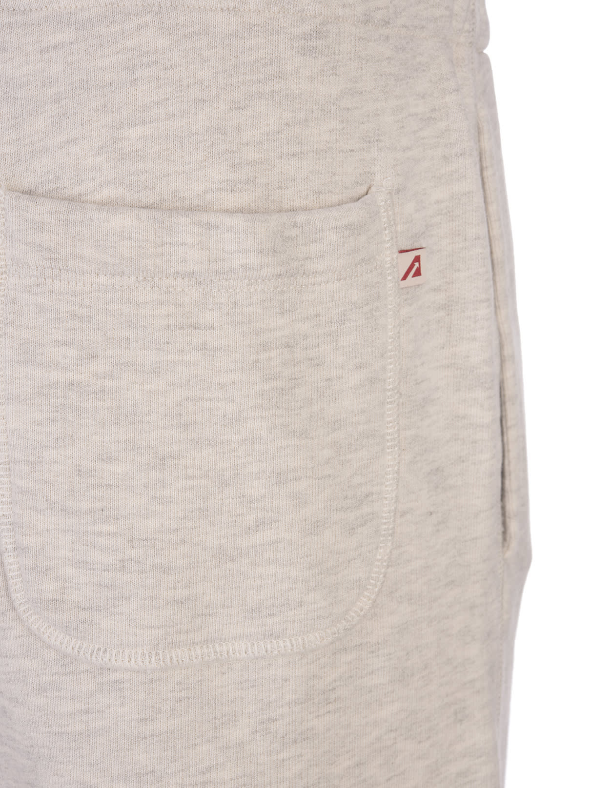 Shop Autry Melange Ivory Cotton Tapered Joggers In Btr