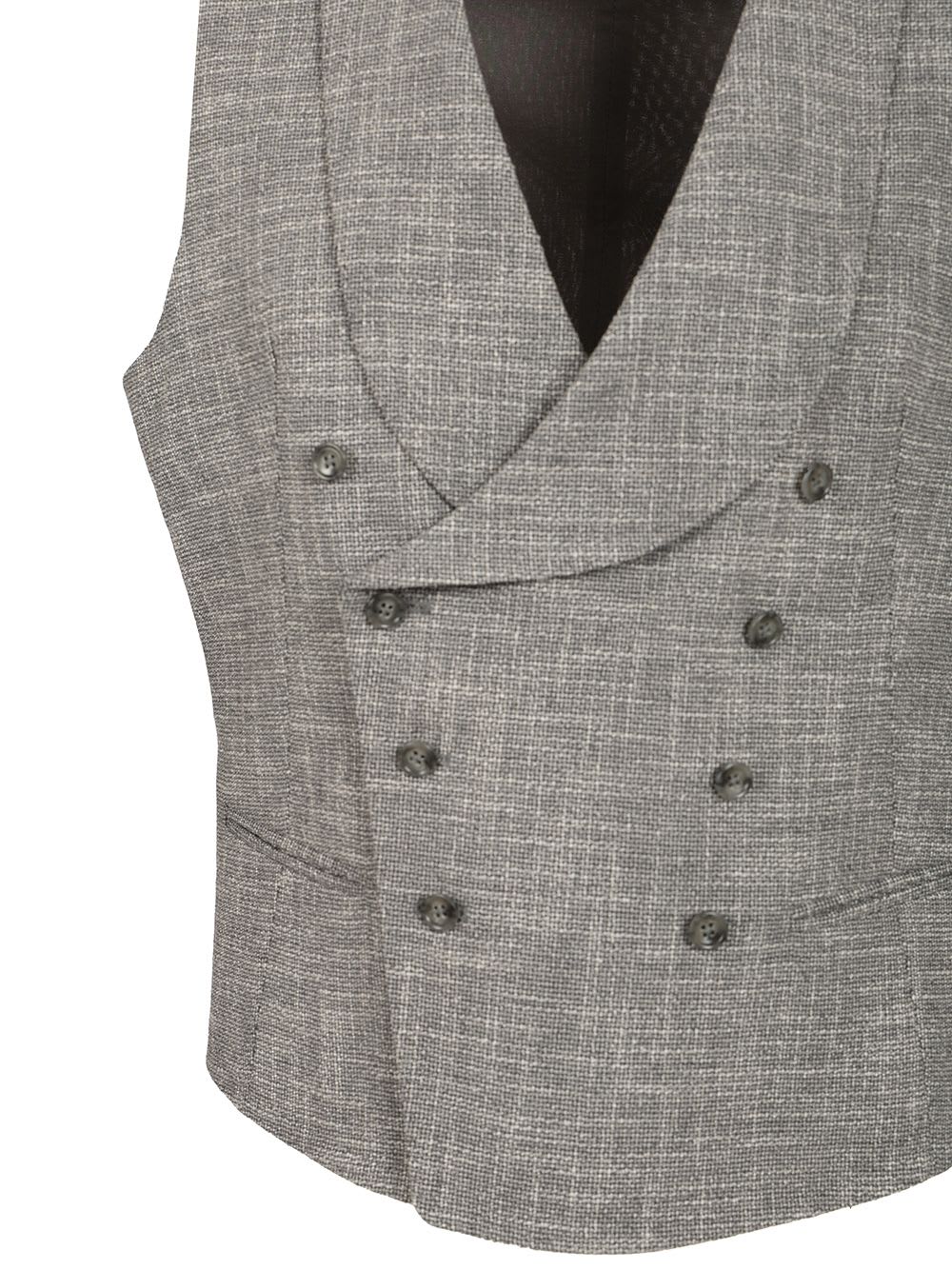 Shop Tagliatore Double-breasted Waistcoat In Grey