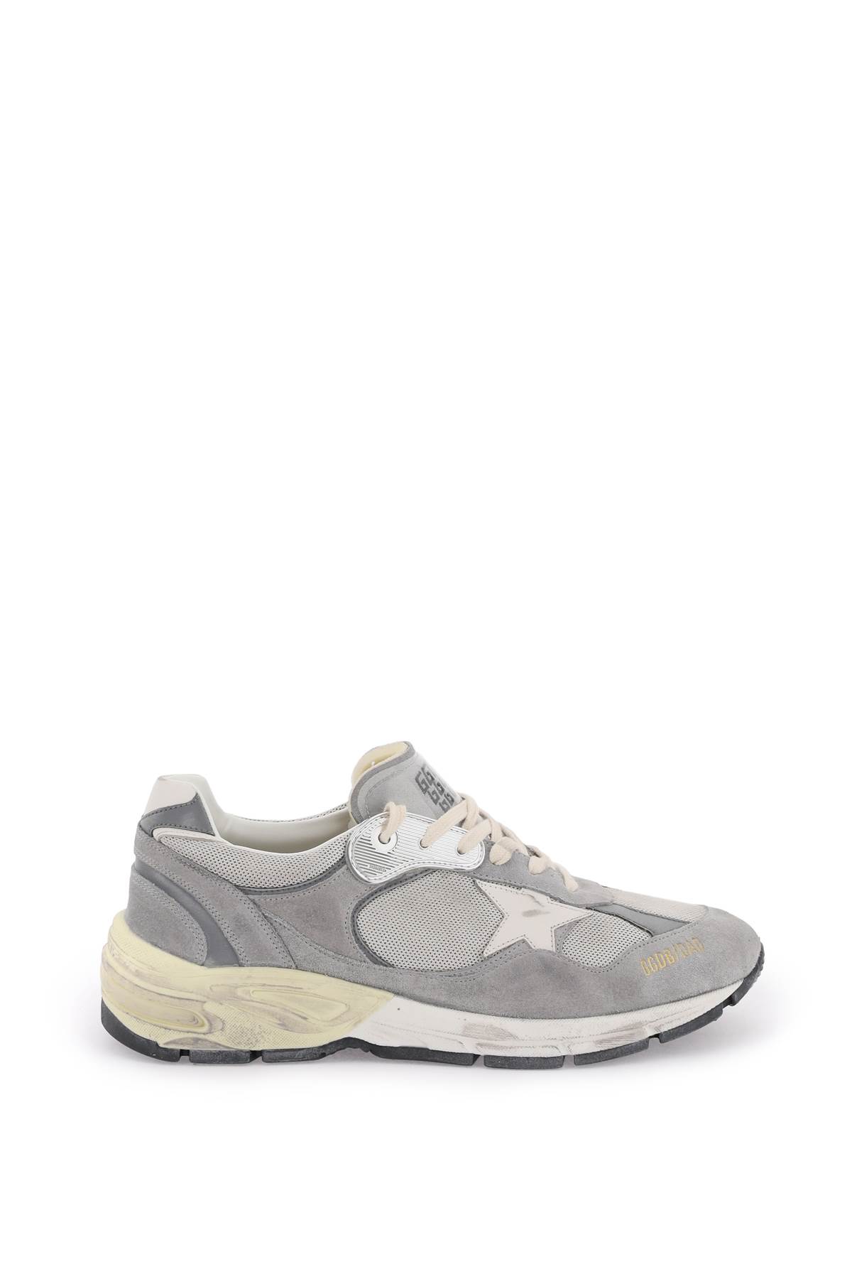 Shop Golden Goose Dad-star Sneakers In Grey Silver White (grey)