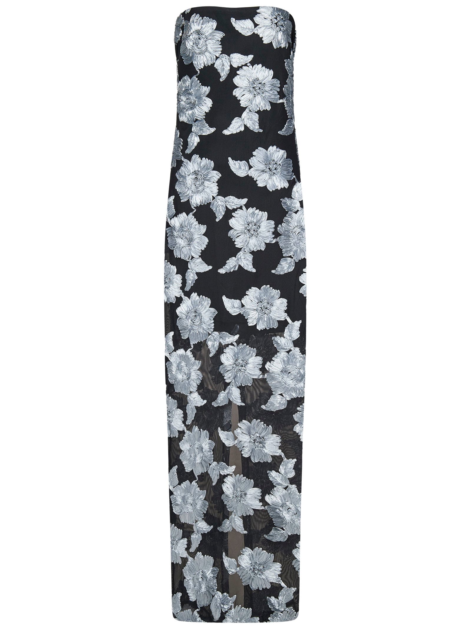 Shop Rotate Birger Christensen Long Dress In Grey