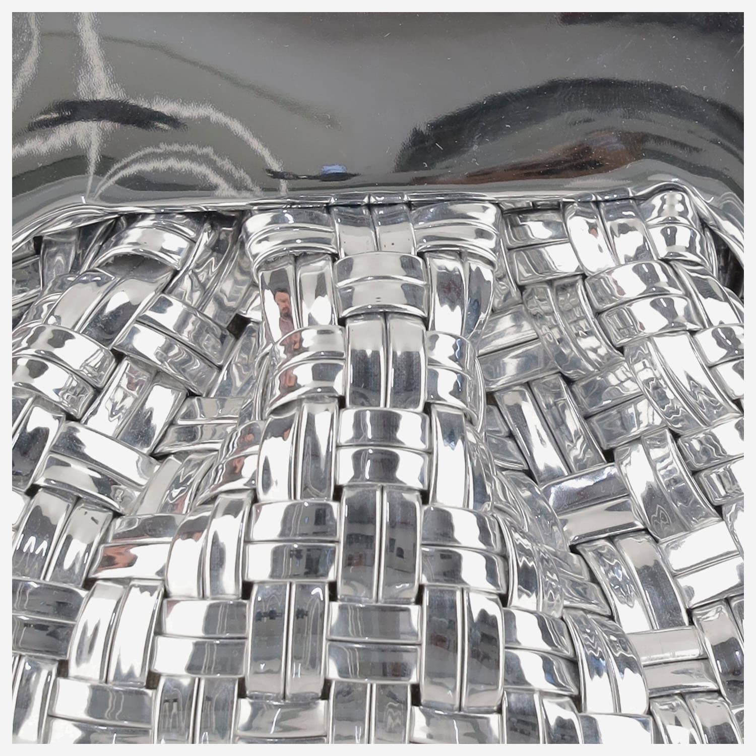 Themoirè Gea Bag With Woven Pattern In Silver