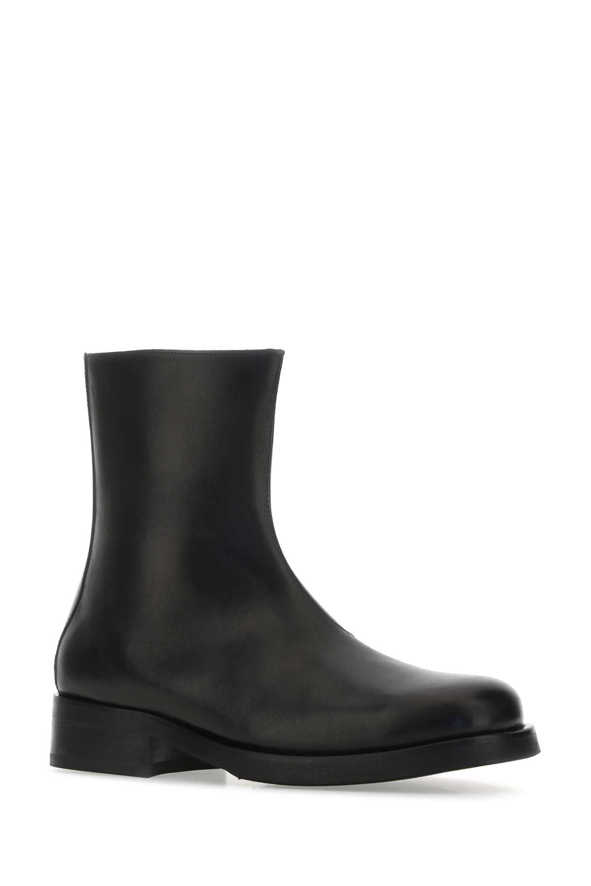 Our Legacy Black Leather Camion Ankle Boots In Black