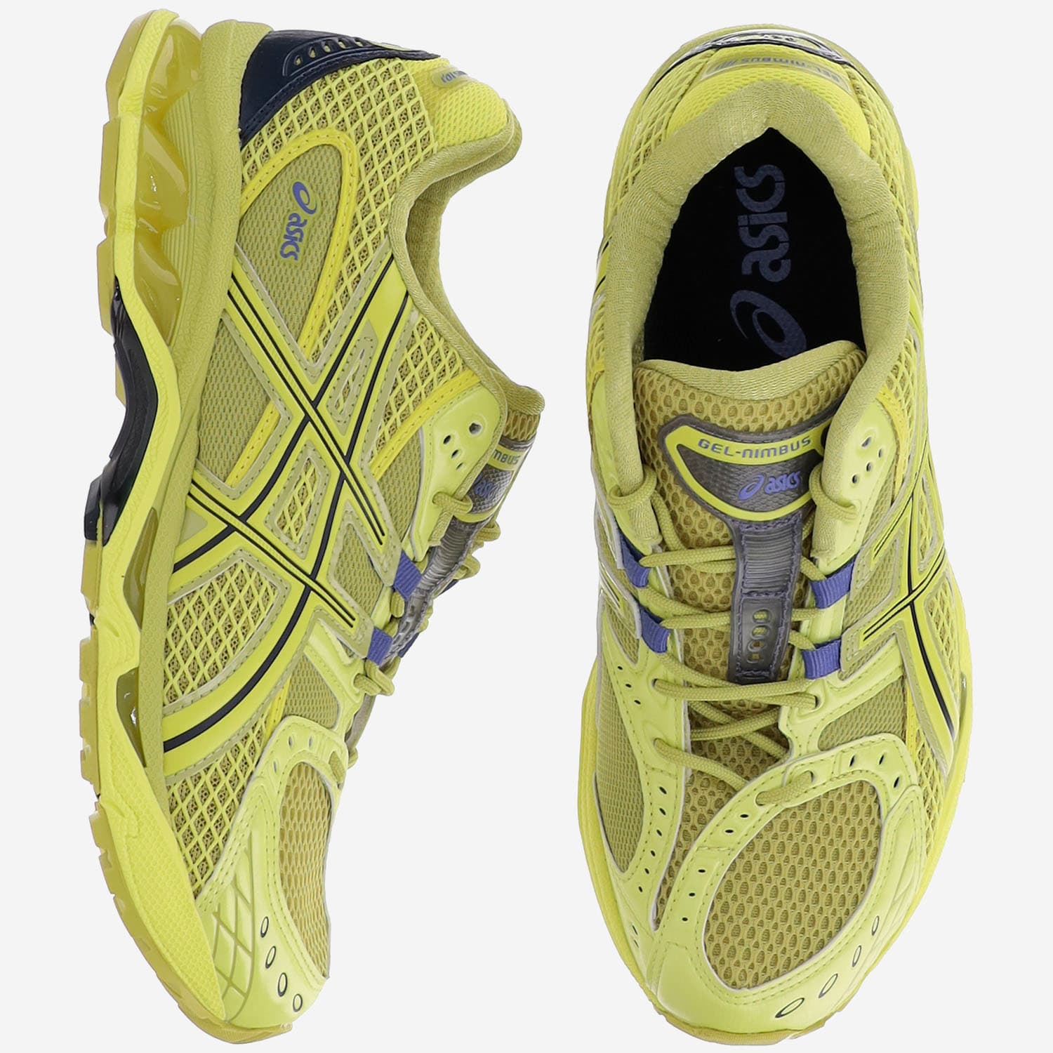 Asics Mesh Rubber Sole Sneakers With Branded Heel