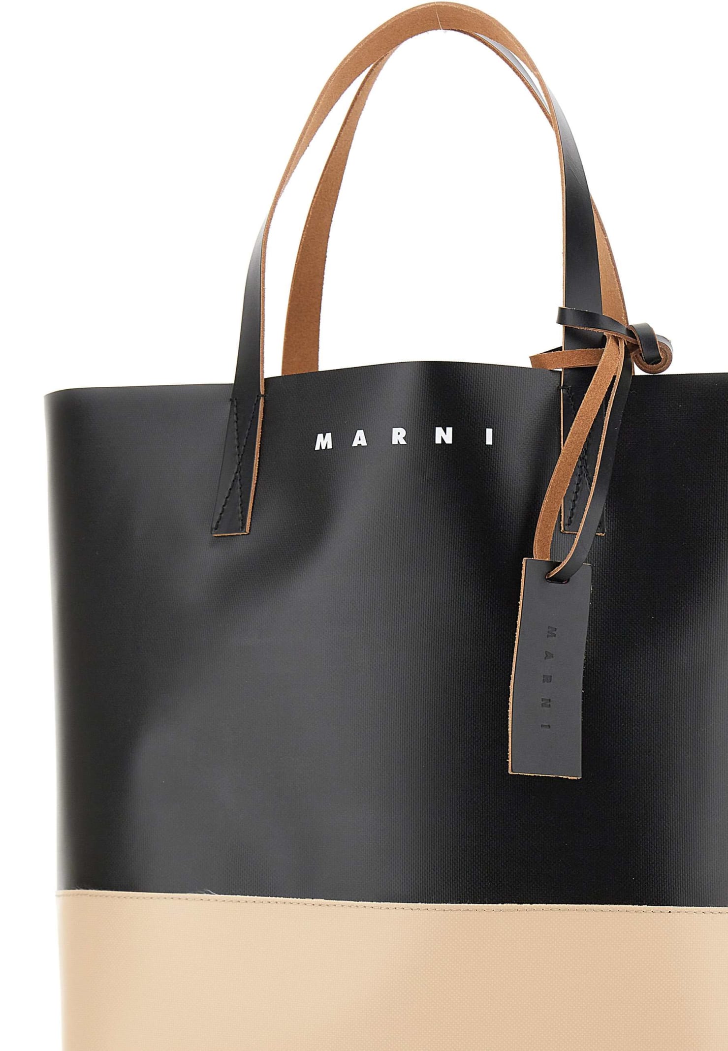 Shop Marni Tribeca Bag In Beige/black