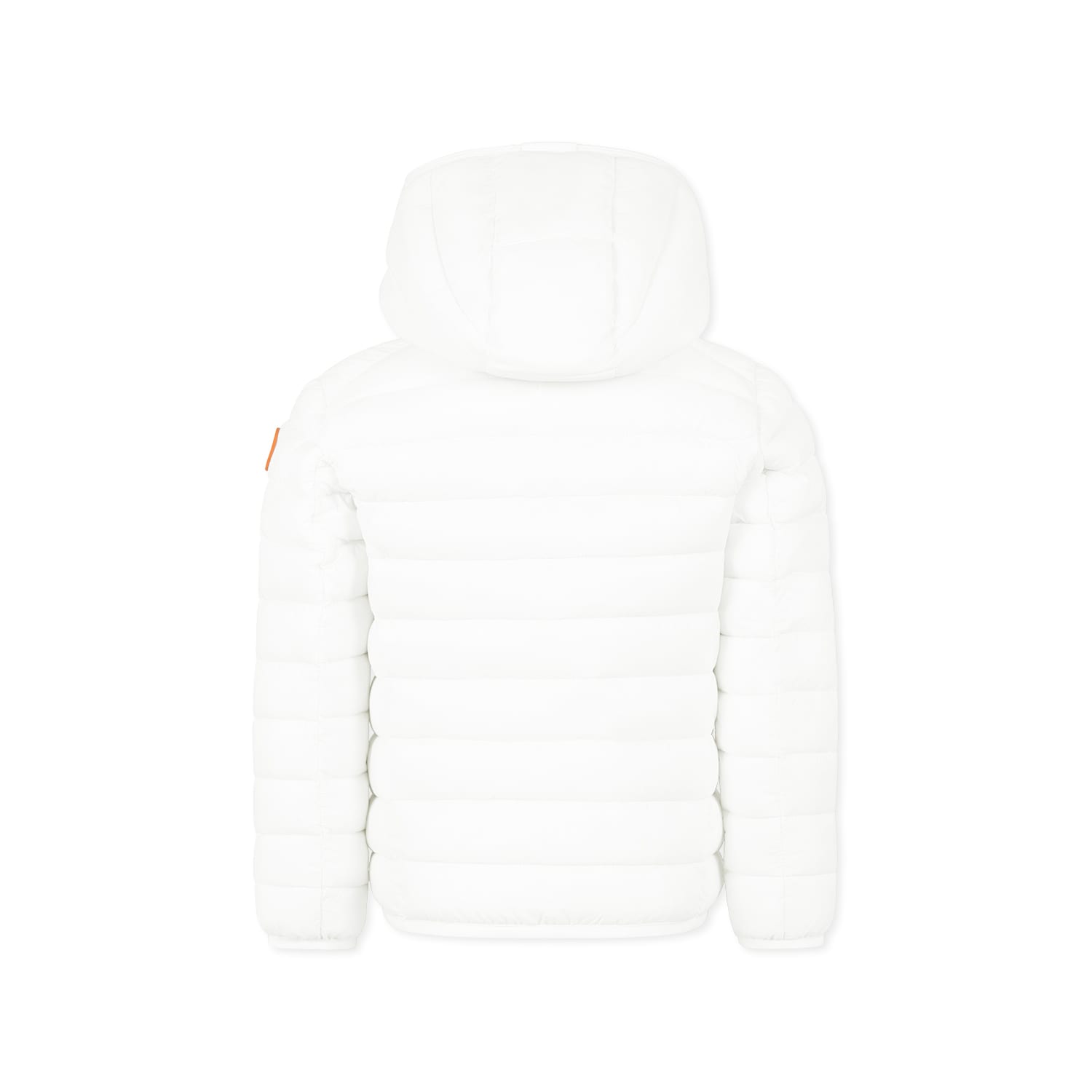 Save The Duck White Down Jacket For Girl With Logo In White